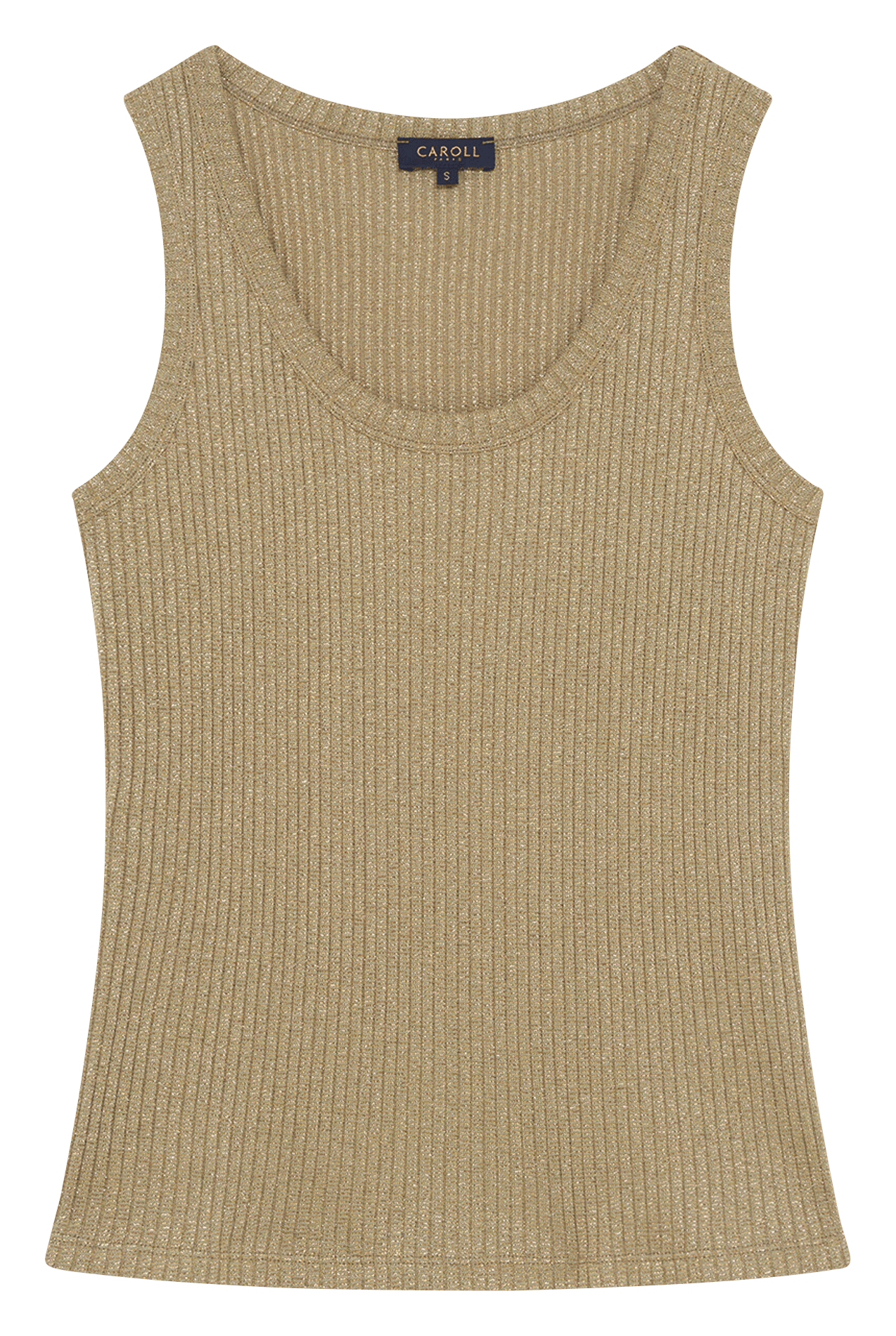 Débardeur col rond en coton mélangé CAROLL Vert