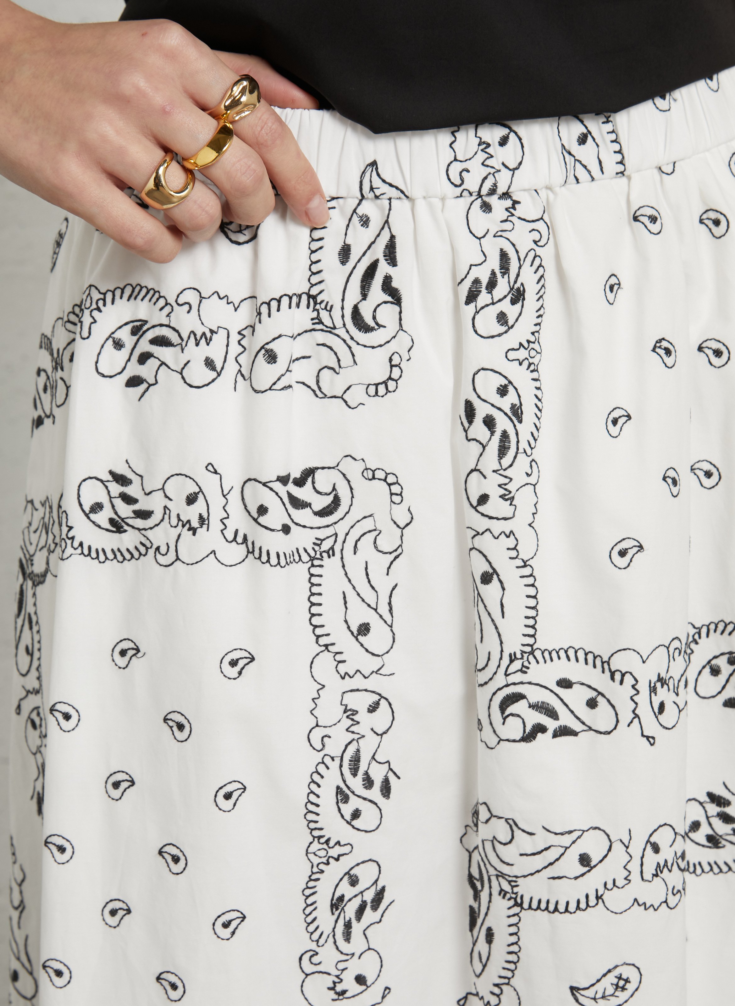 Flared long skirt with embroidered patterns MAX MARA WEEK END White