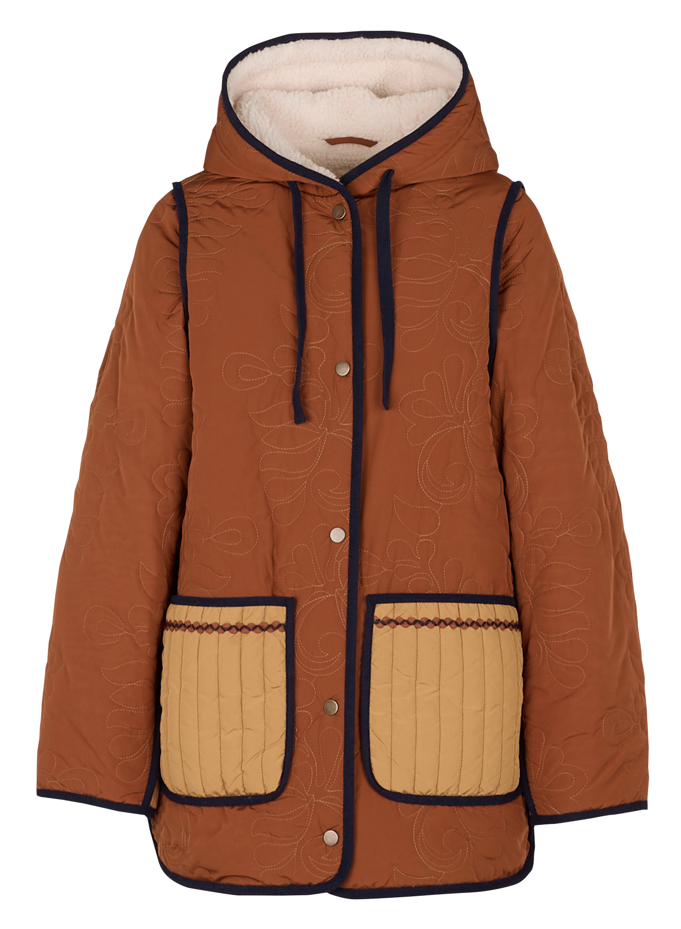 Coat with hood LOUISE MISHA Brown