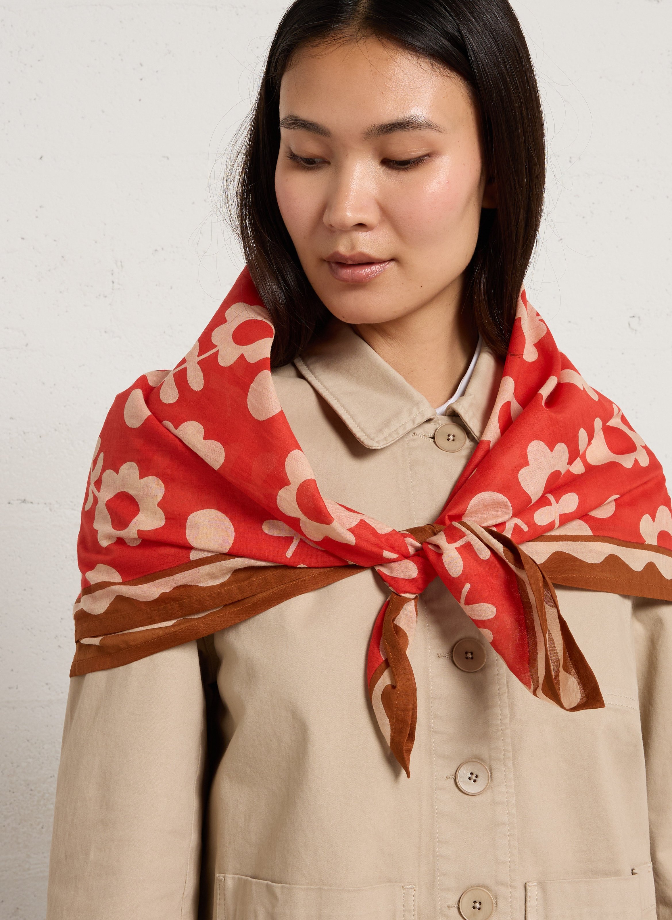 Foulard imprimé en coton APACHES COLLECTIONS Rouge