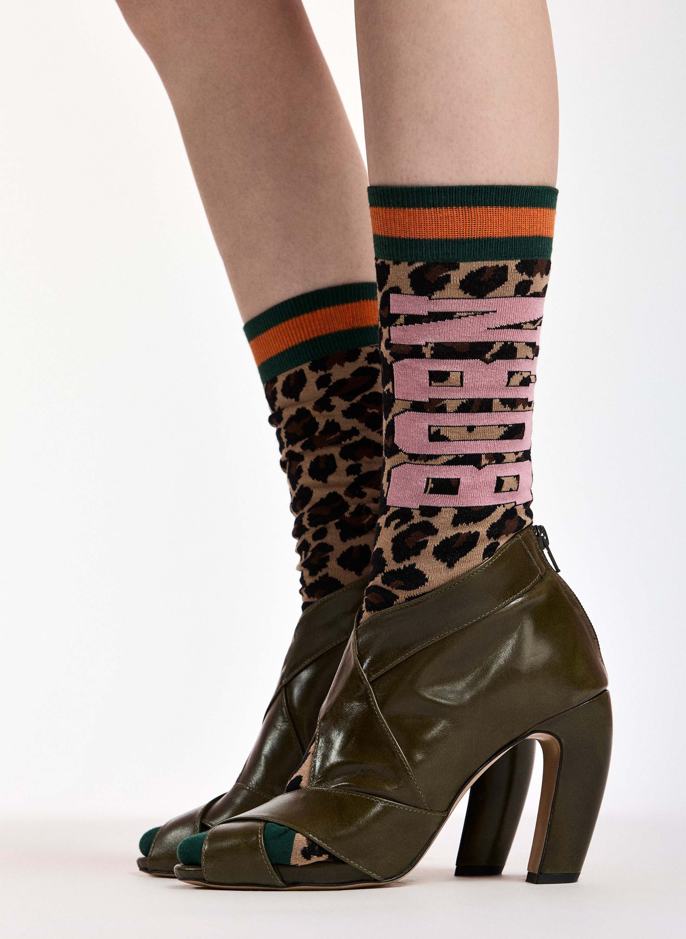 Chaussettes en coton mélangé imprimées ESSENTIEL ANTWERP Marron
