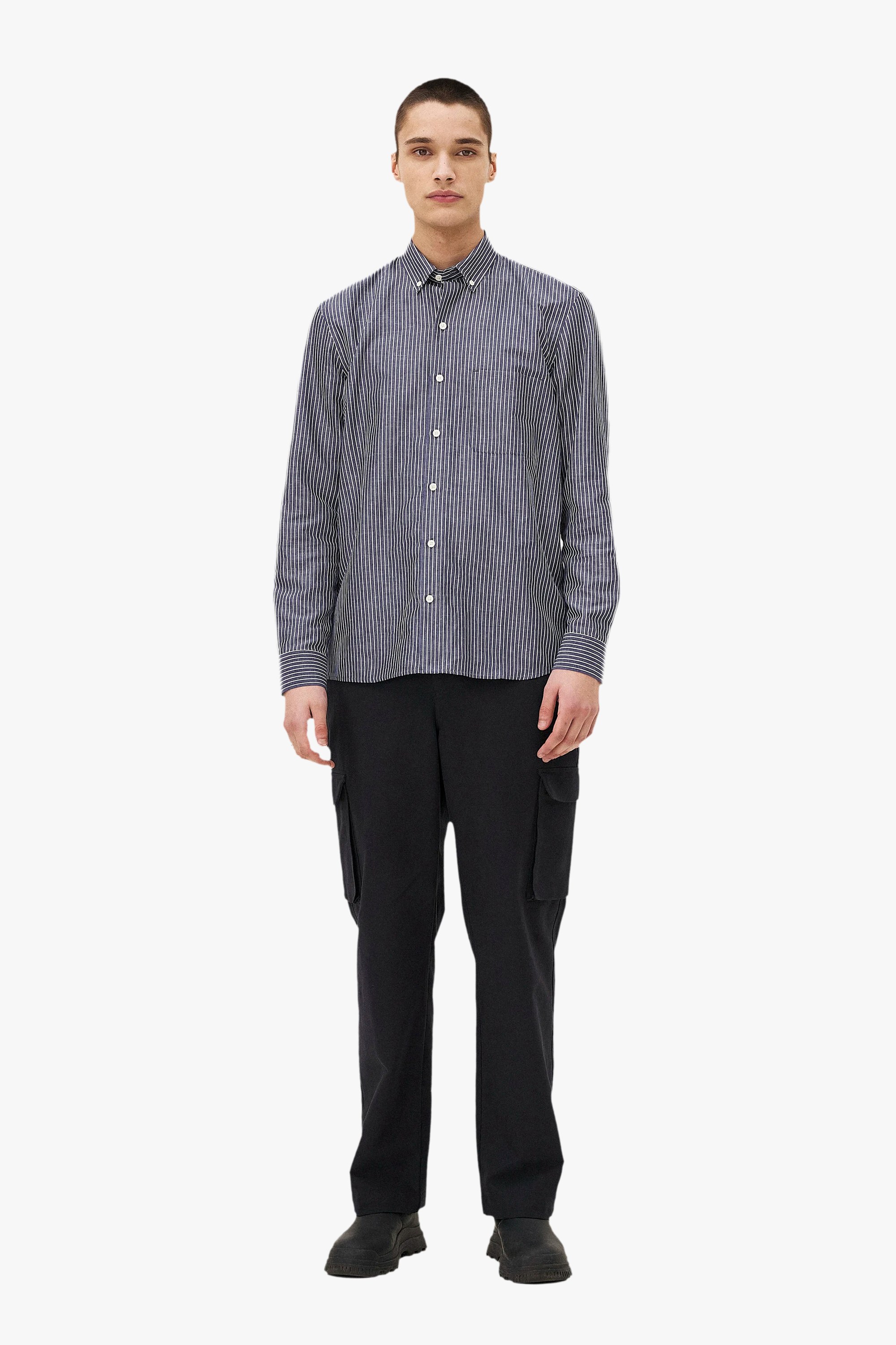 Striped Curtis Shirt | Blue Noyoco Men