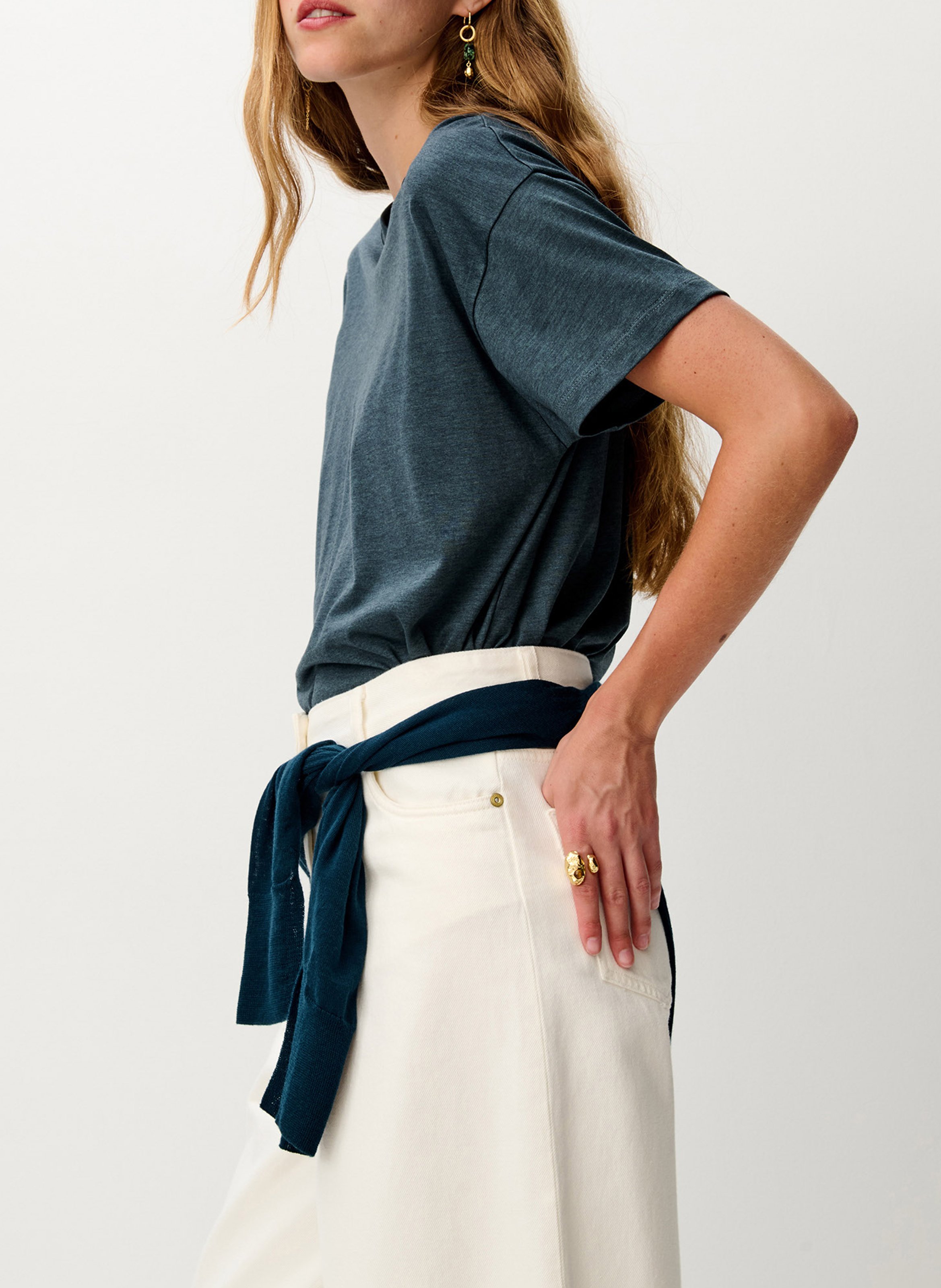Tee-shirt oversize col rond SESSUN Bleu