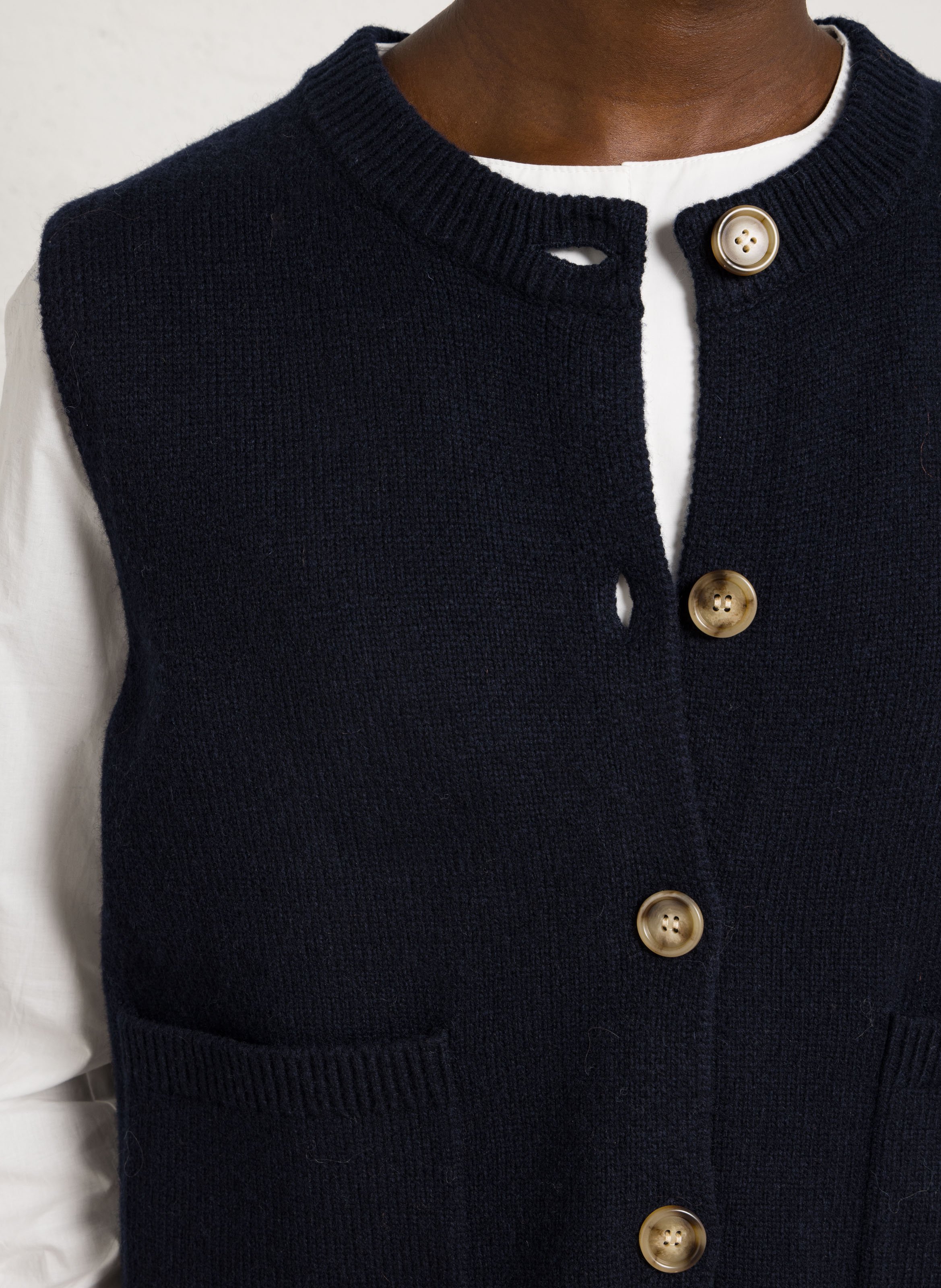 Rundhals-Cardigan aus Wollmix JC SOPHIE Blau
