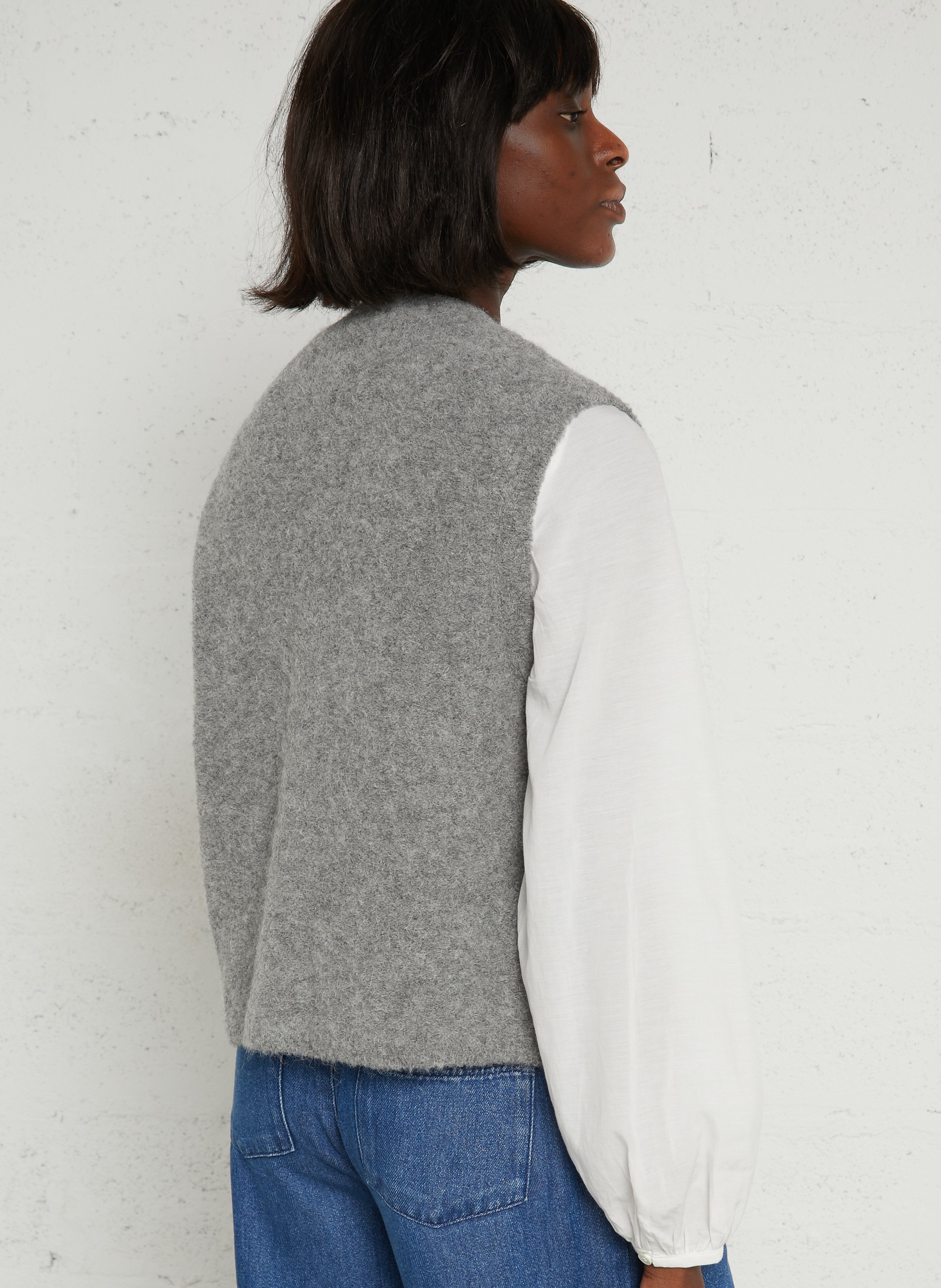Straight cardigan DES PETITS HAUTS Grey