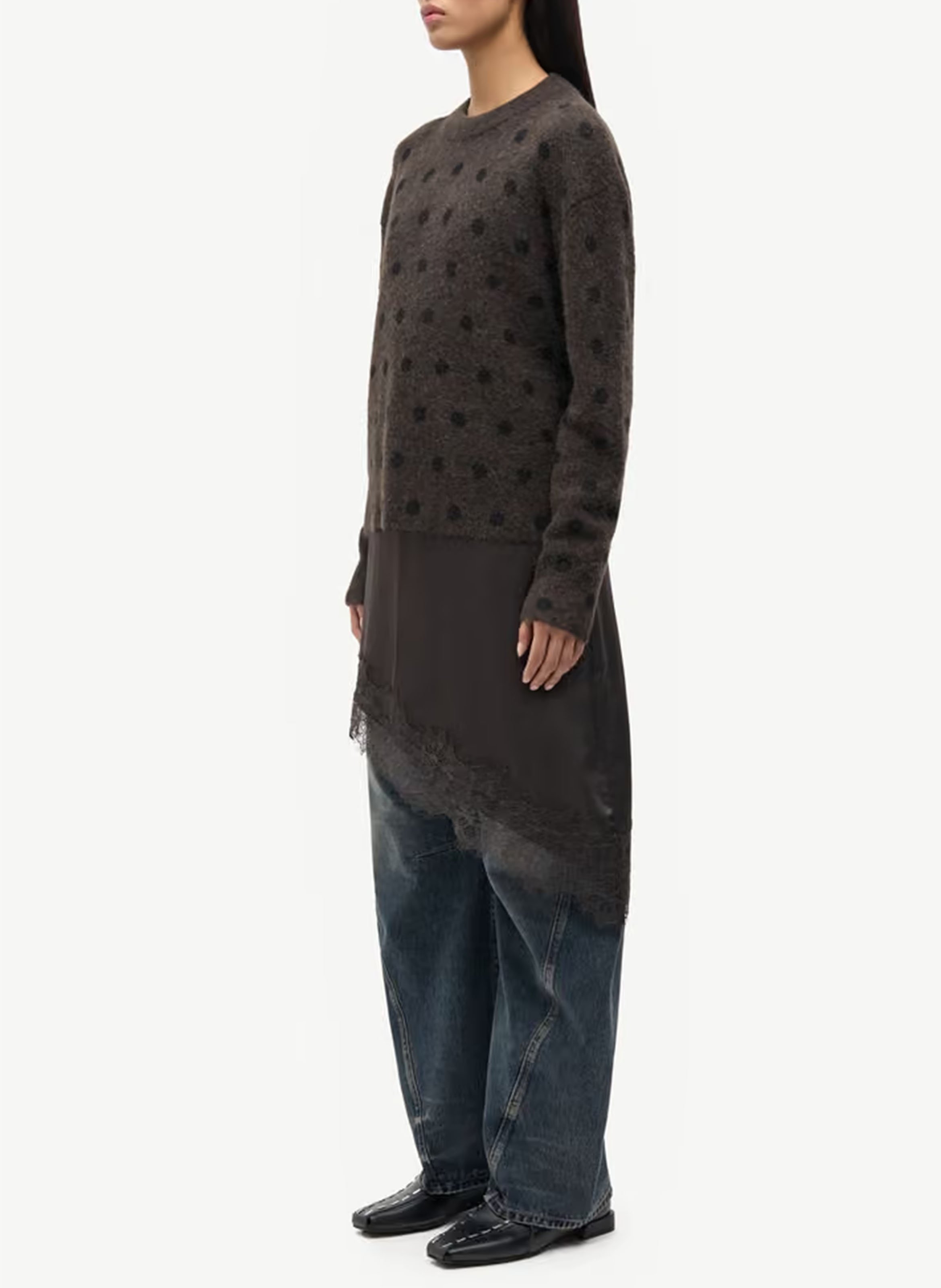 Round-neck wool-blend sweater | Grey SAMSOE SAMSOE Women