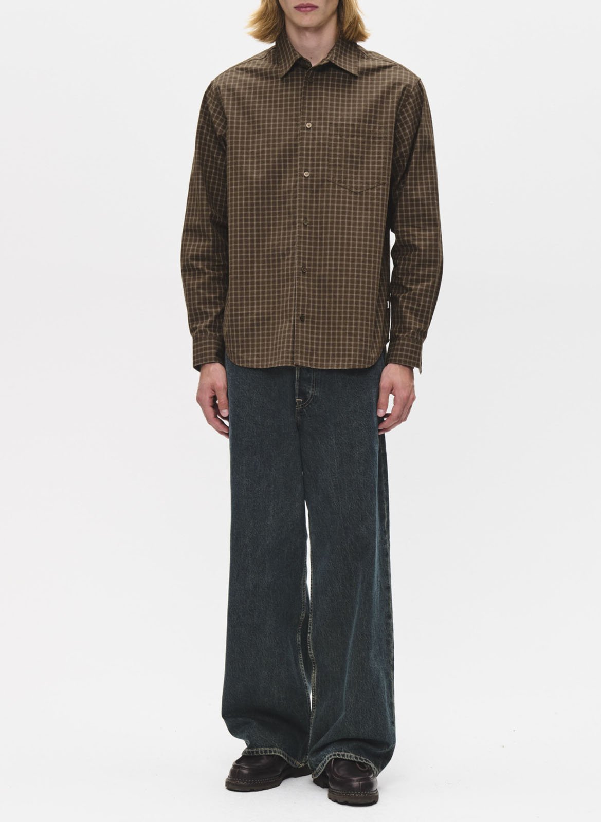 Straight cotton shirt WOOD WOOD Brown