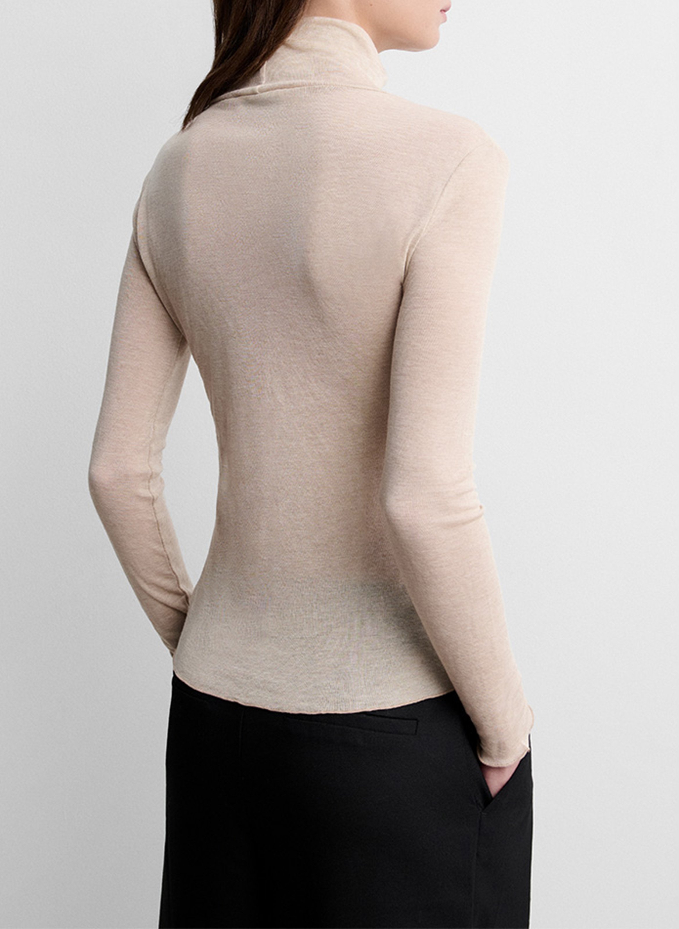 Plain high-neck top SIMORRA Beige