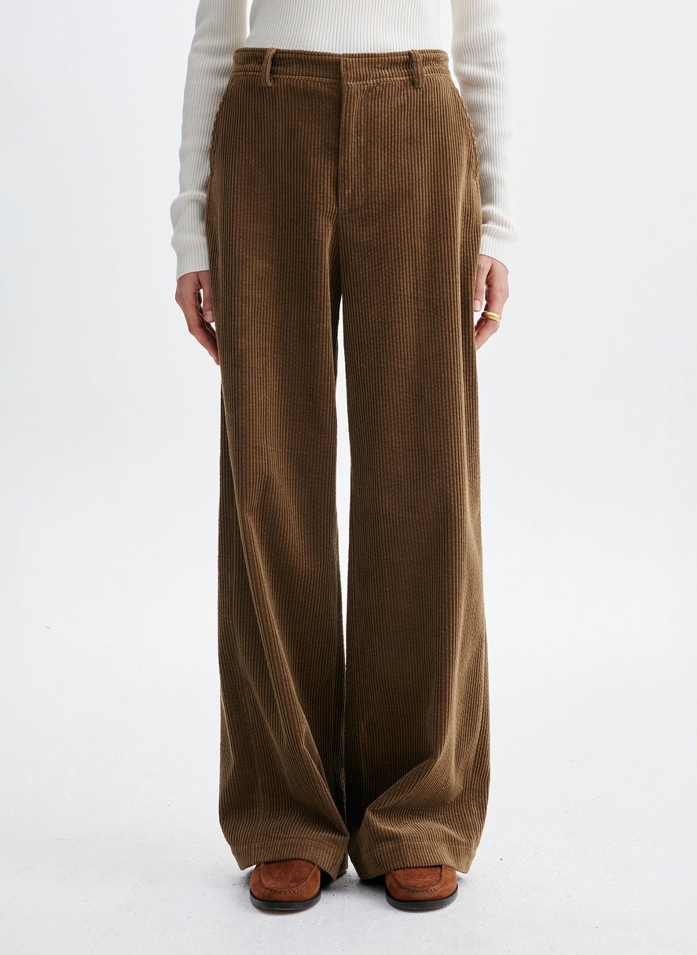 Wide-leg cotton pants VANESSA BRUNO Beige