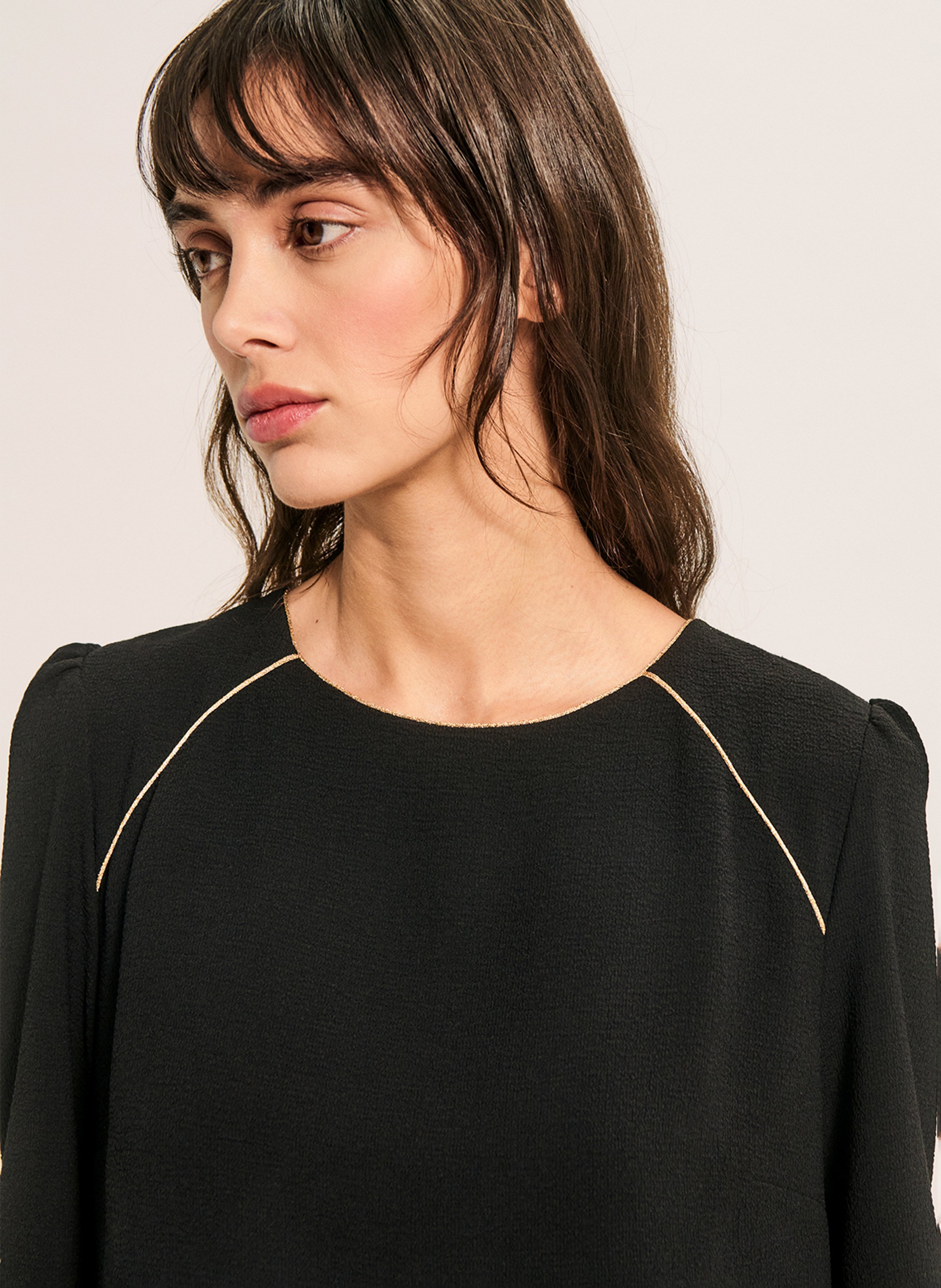 Robe courte col rond PABLO Noir