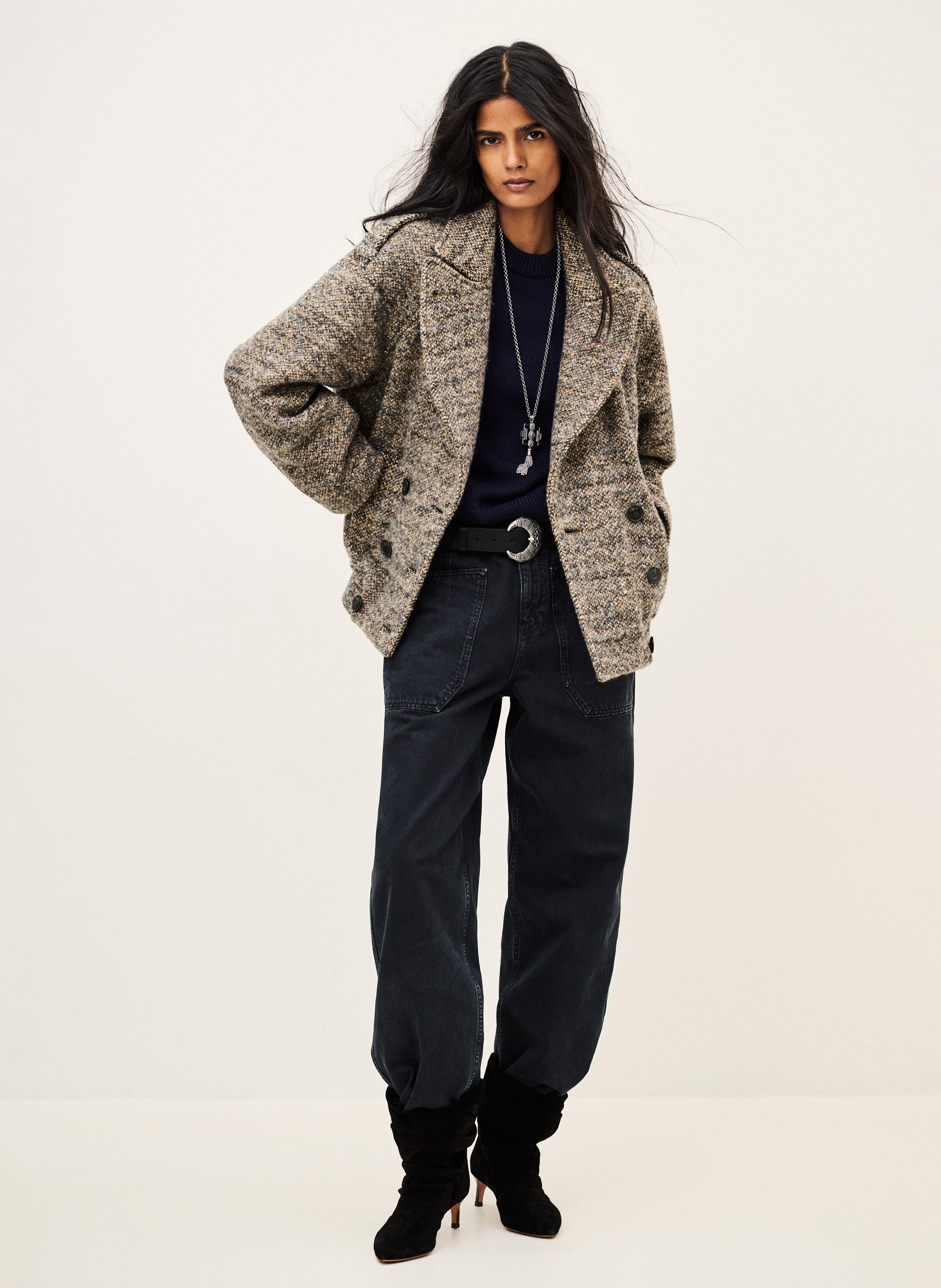 Manteau ample en laine mélangée BA&SH Multicolore