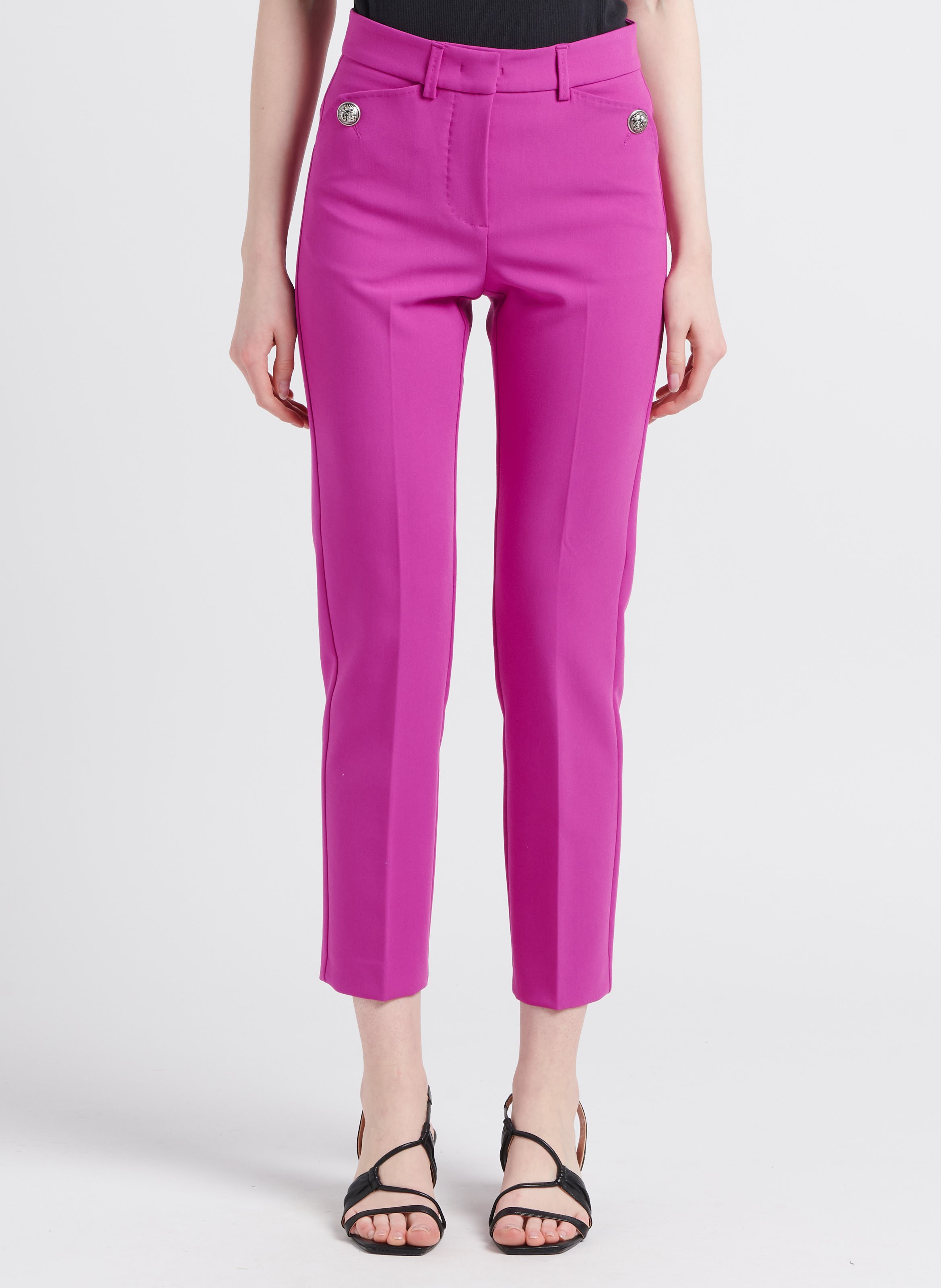 Slim-fit broek met knopen MAX&Co. Roze