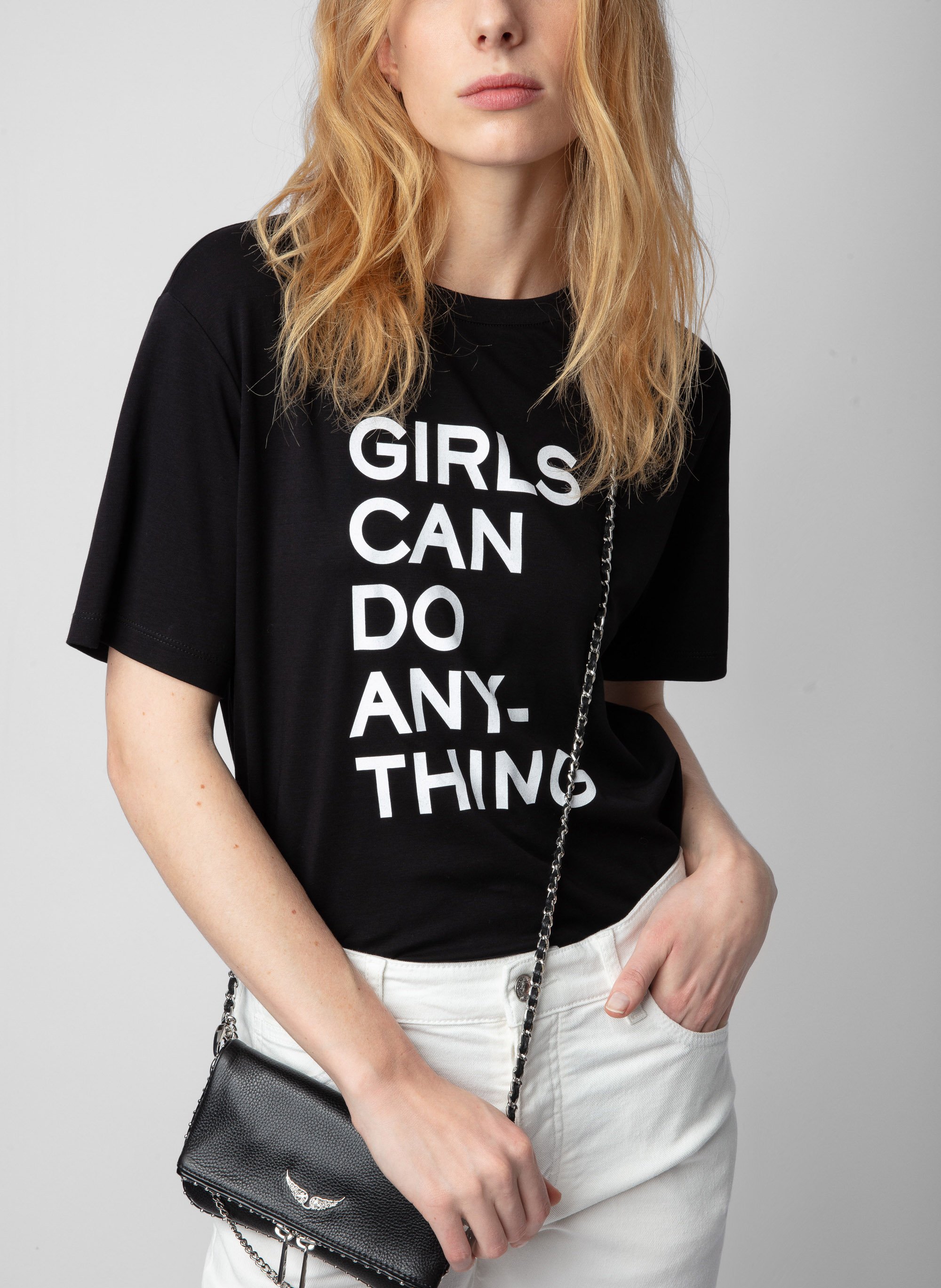 Sac bandoulière en cuir ZADIG&VOLTAIRE Noir