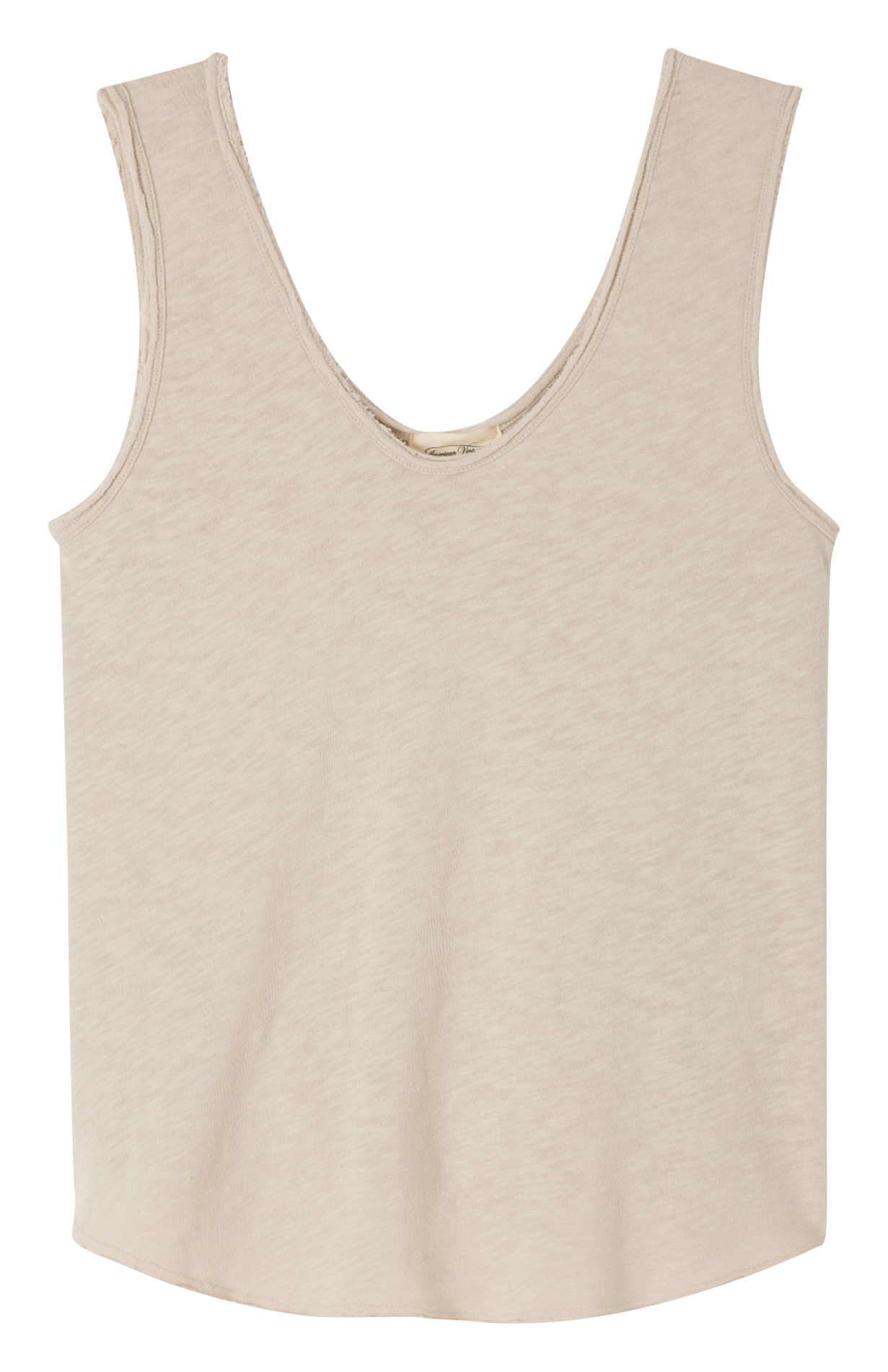 Rechte, katoenen singlet met ronde hals AMERICAN VINTAGE Beige