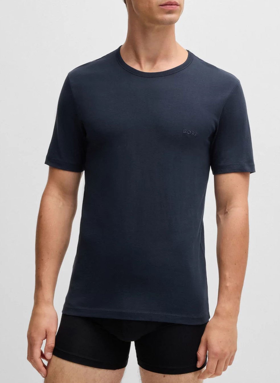 Pack of 3 round-neck cotton T-shirts BOSS Blue