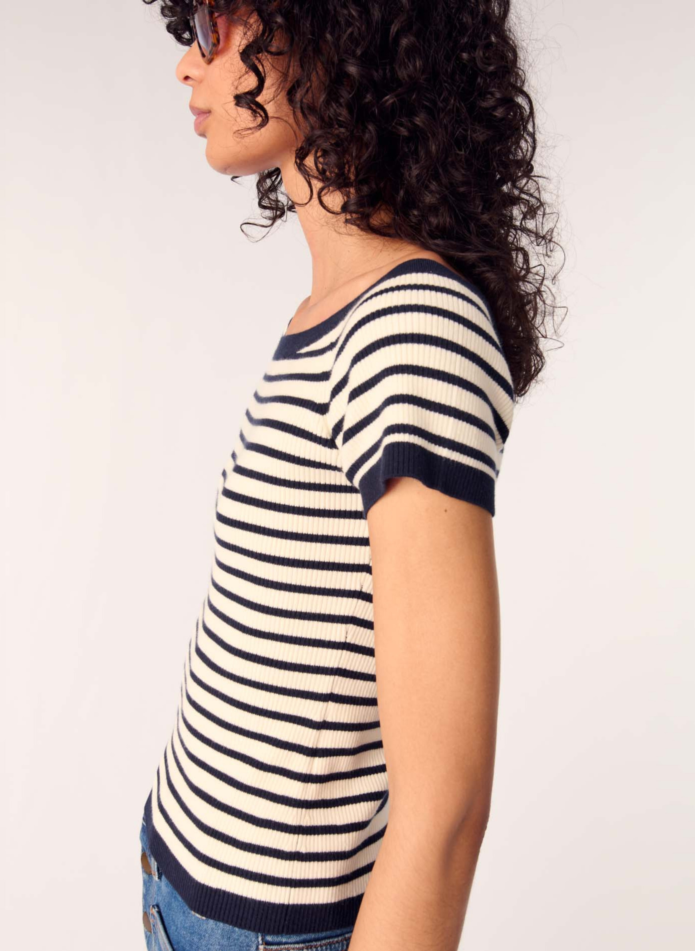 Top moulant col bateau MAJE Bleu