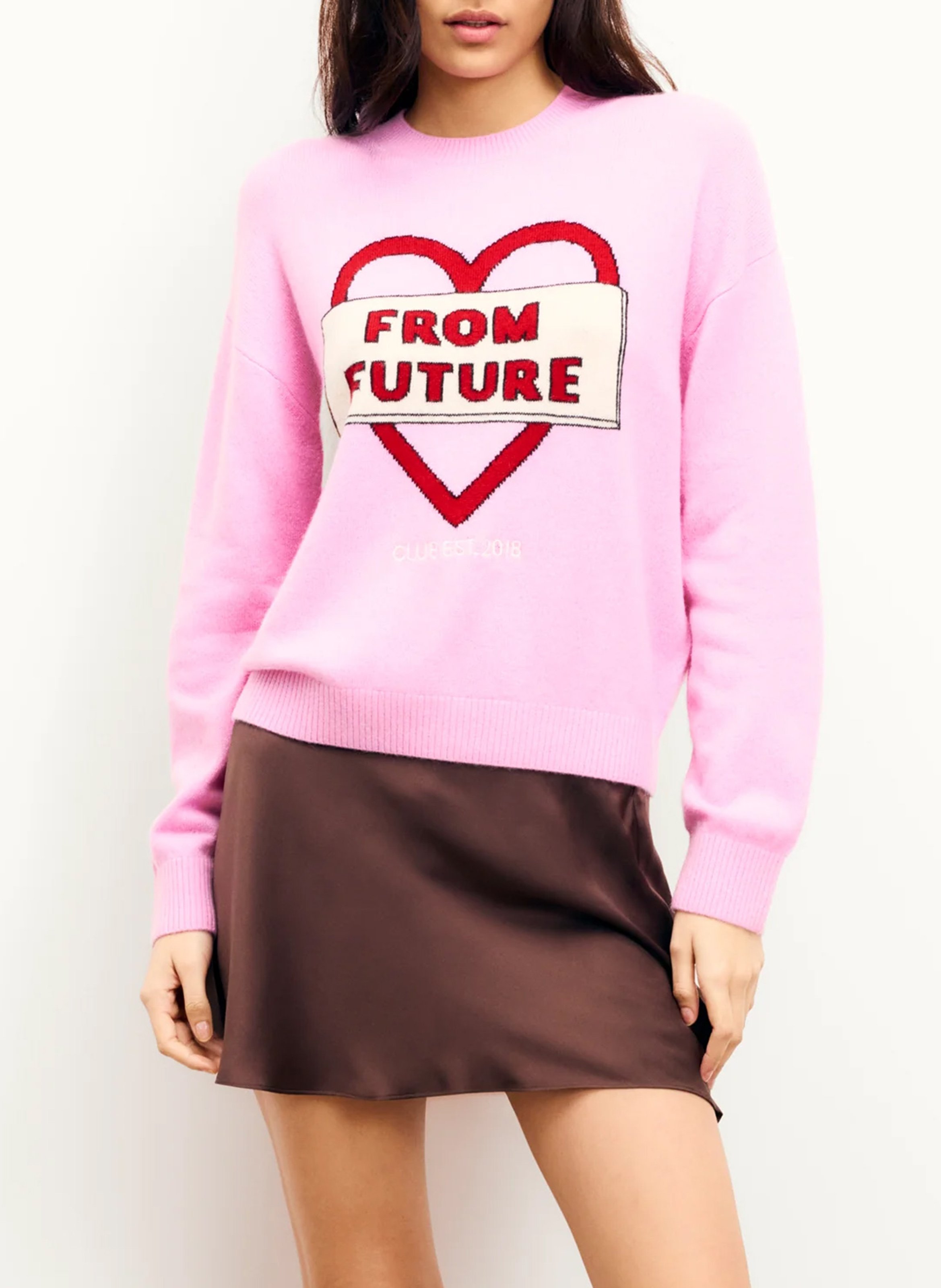 Oversized cashmere printed sweater FROM FUTURE Pink
