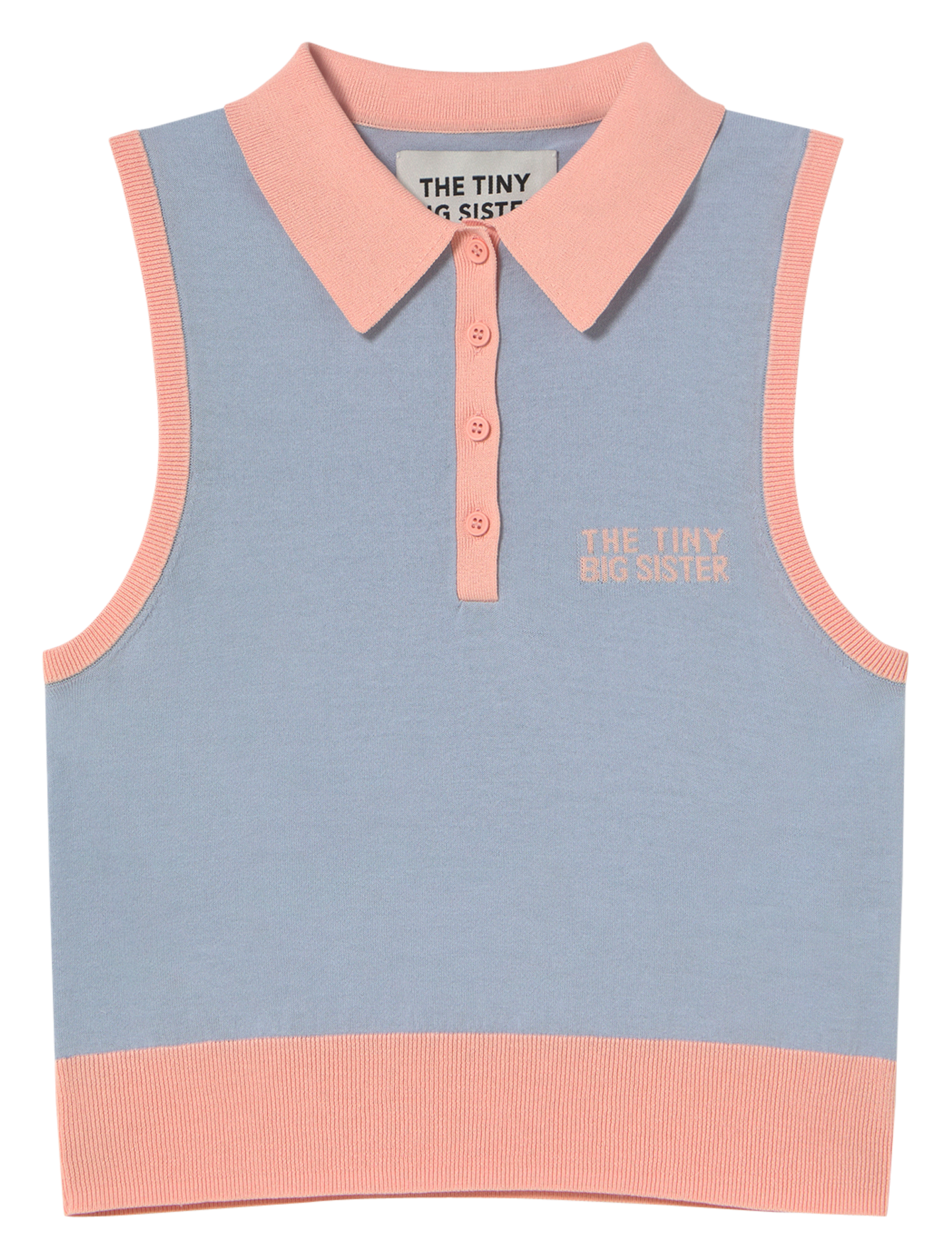 Sleeveless polo top THE TINY BIG SISTER Blue