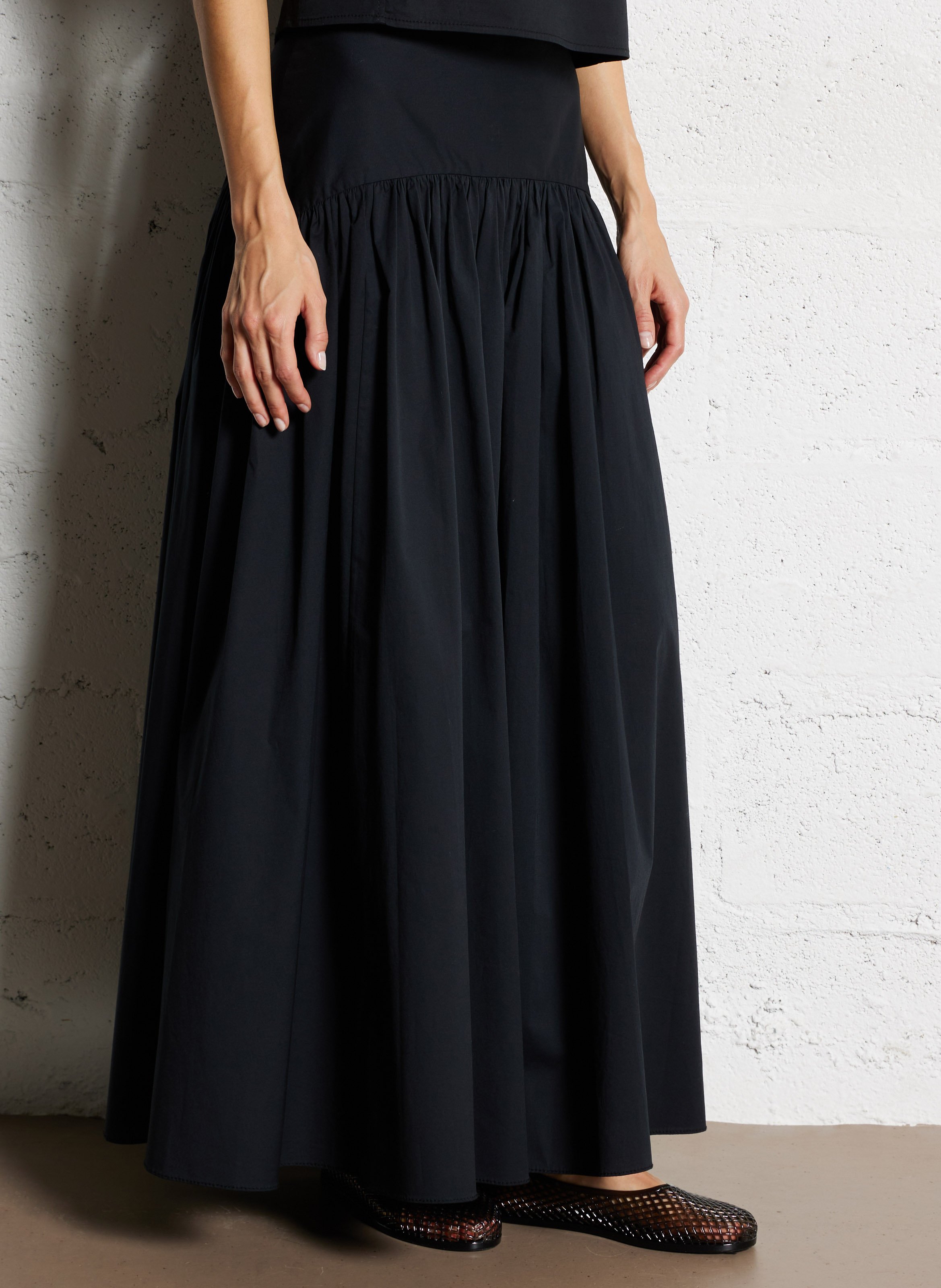 Long embroidered cotton skirt Nero Liu jo - Women