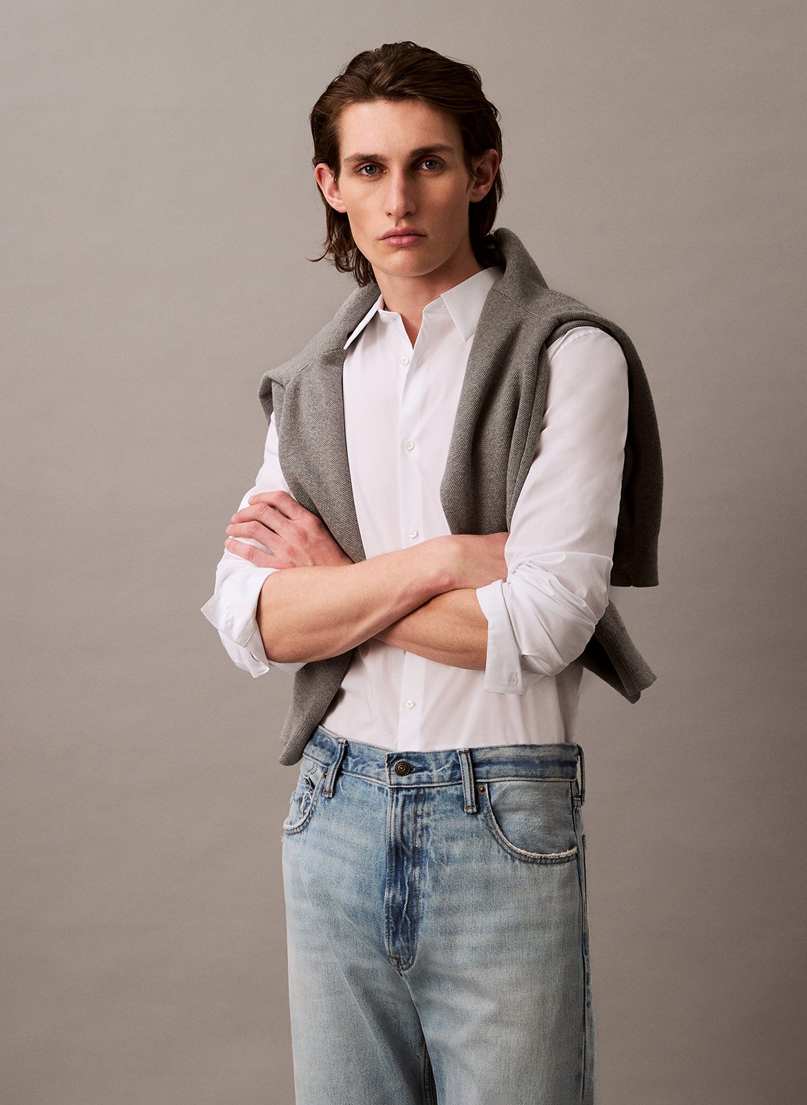 Regular-fit cotton-blend shirt CALVIN KLEIN White