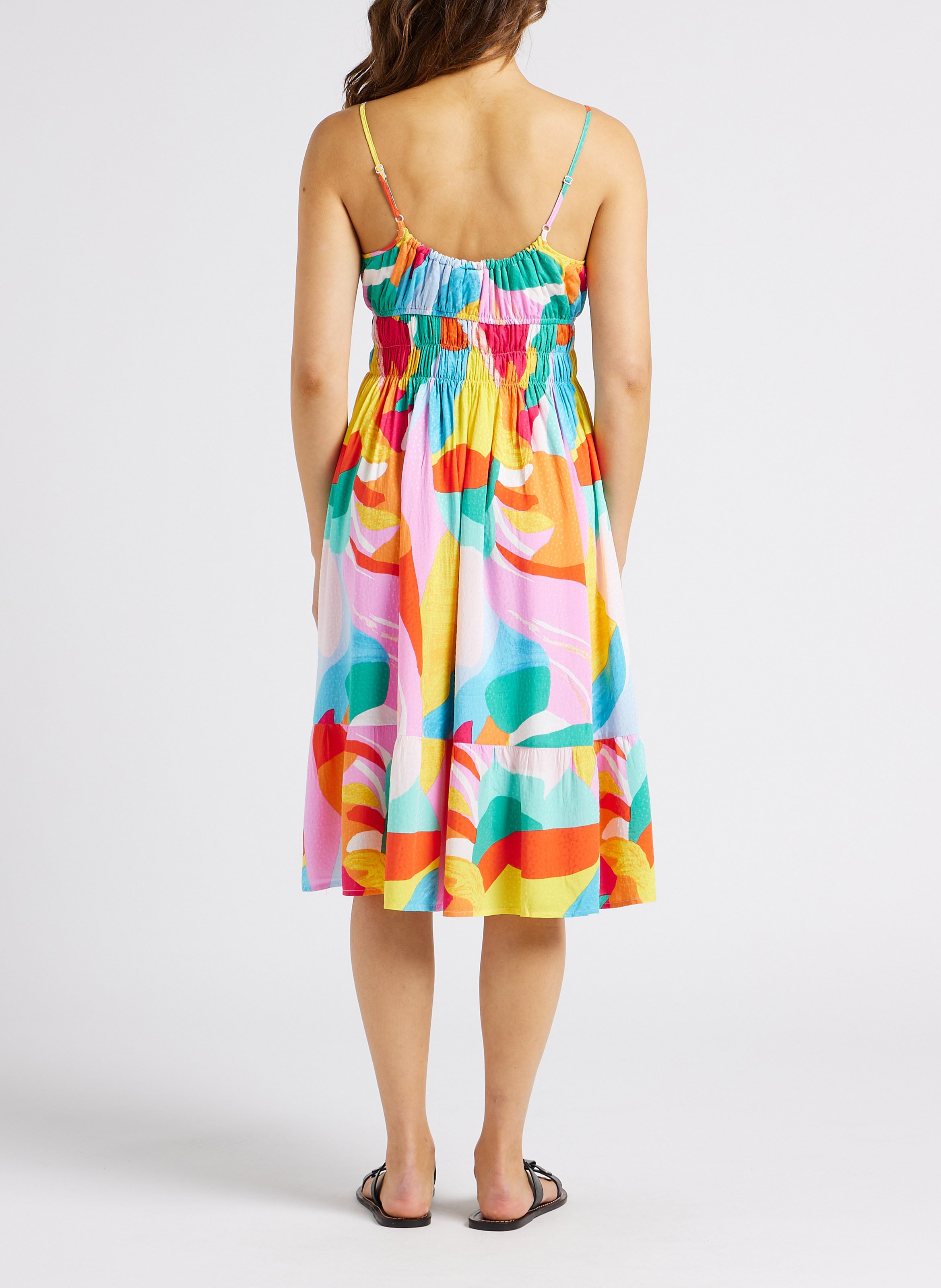 Halblanges Kleid mit rundem Ausschnitt YAS Mehrfarbig