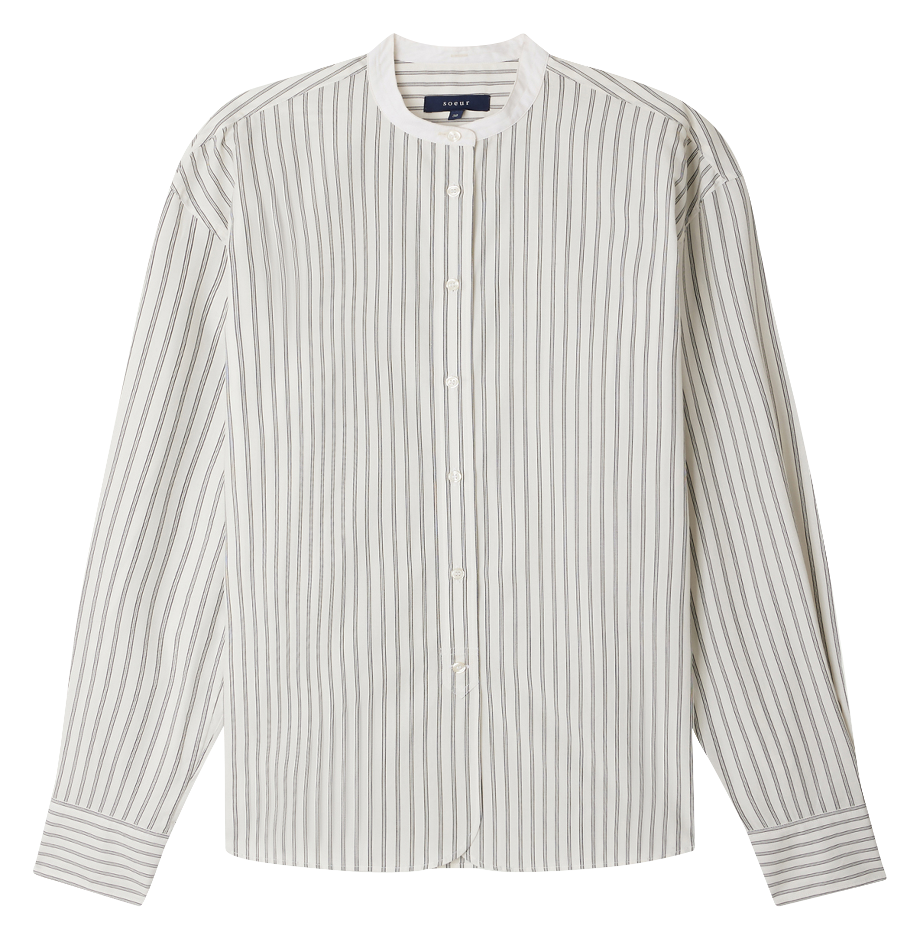 Rundhals-Popeline-Hemd mit Streifen SOEUR Mehrfarbig