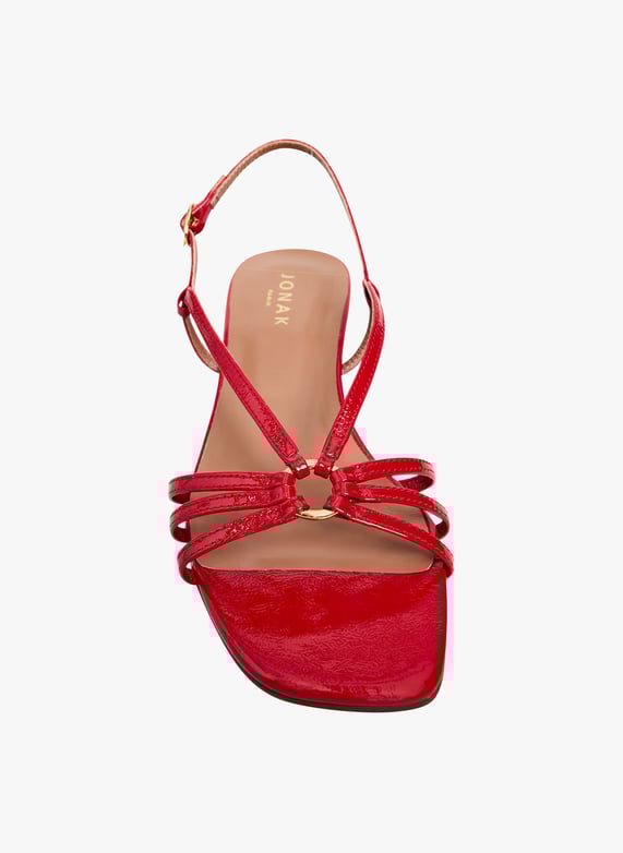 Law Sandale Plate Jonak HIGH STRAPPY LEATHER SANDALS ROUGE JONAK