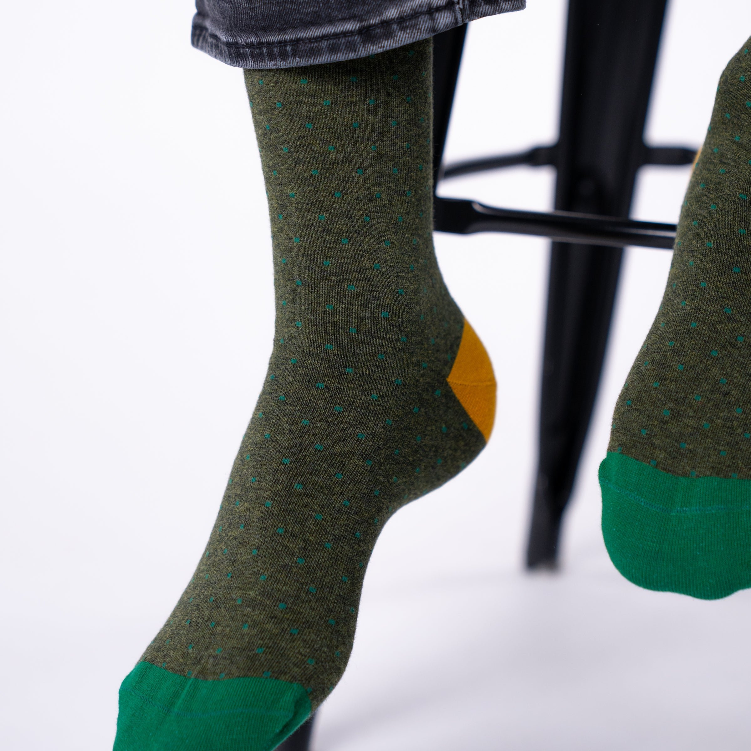 Combed cotton socks with polka dots BILLYBELT Khaki