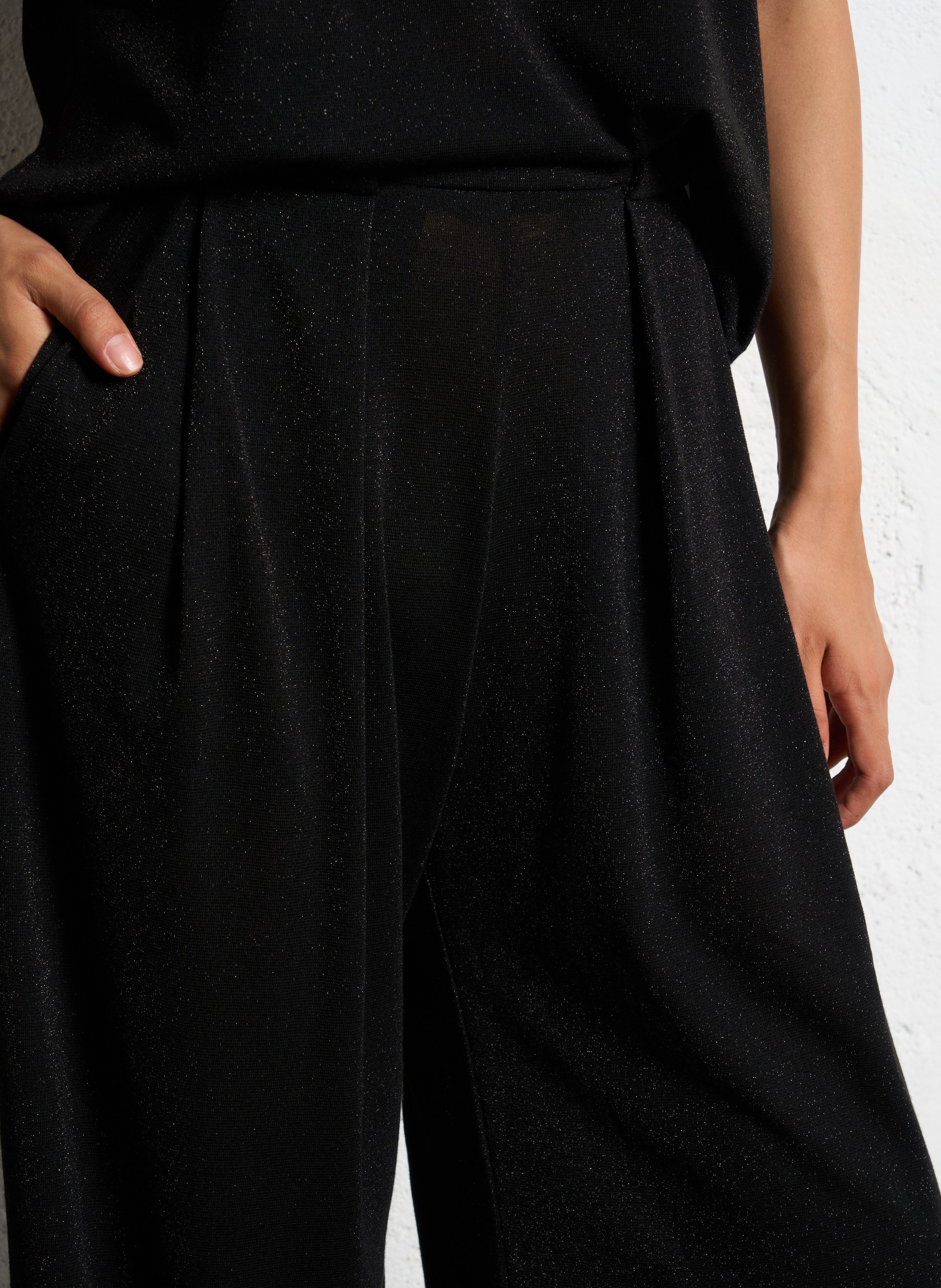 Pantalon large à paillettes MOMONI Noir