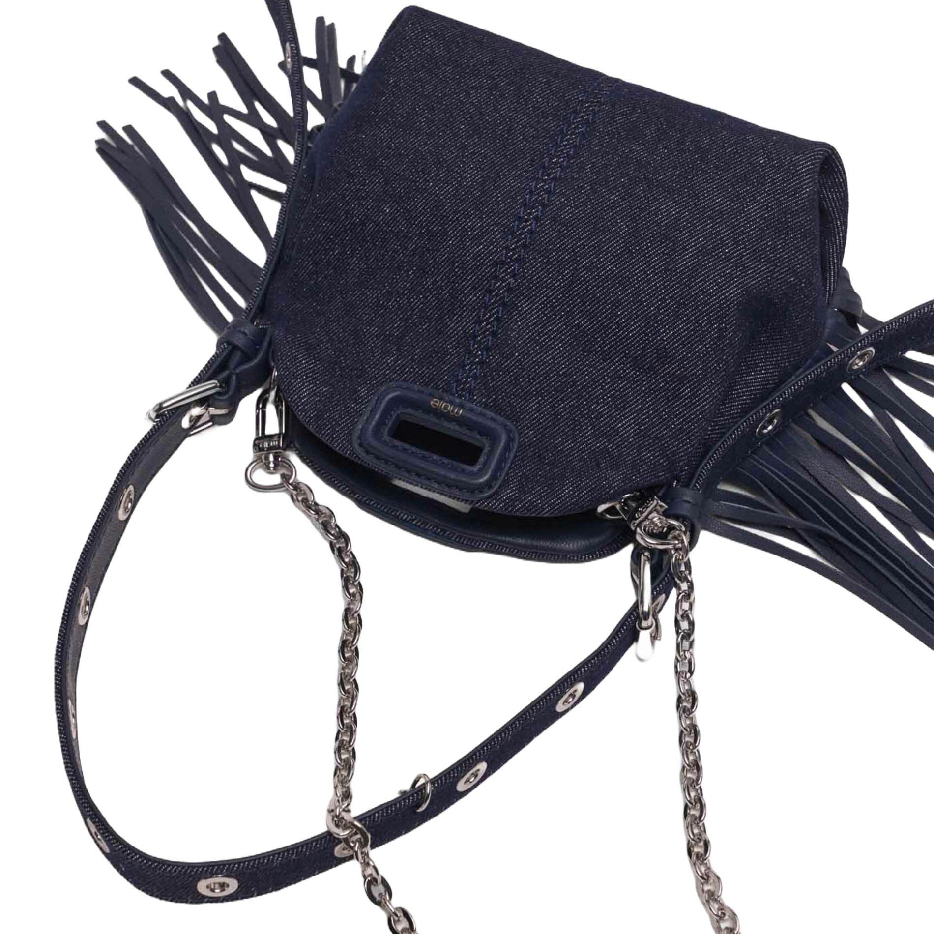 Sac bandoulière en denim de coton MAJE Bleu