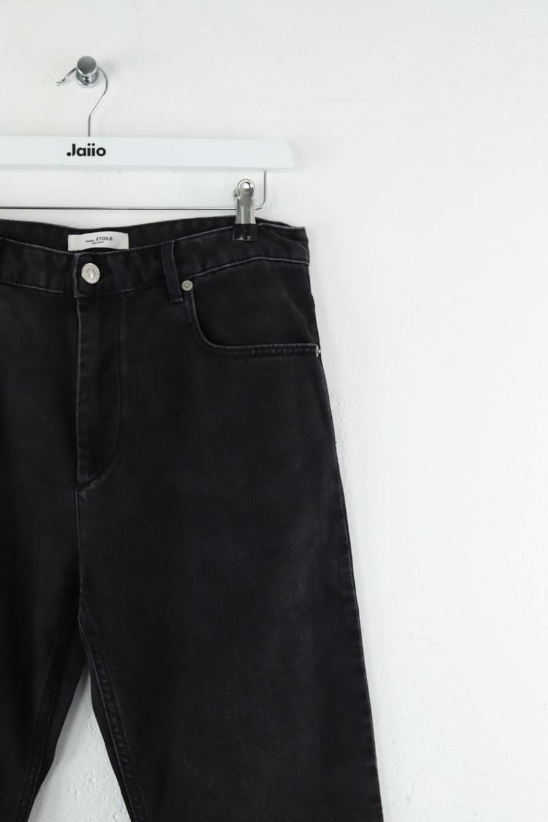 Slim-fit stretch cotton jeans with regular waist ISABEL MARANT - Seconde Main Black