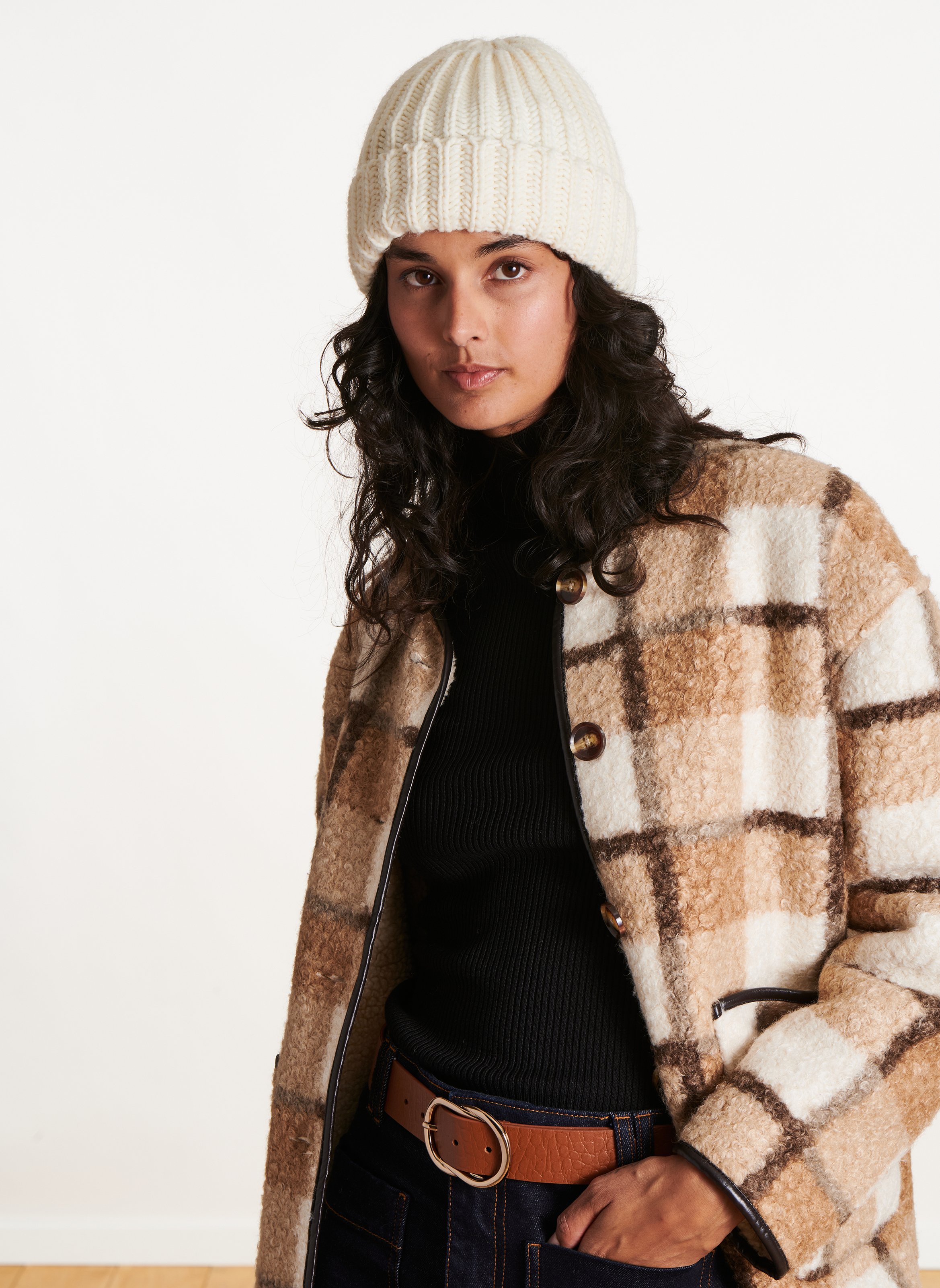 Gebreide muts met ribbelpatroon LA FEE MARABOUTEE Wit