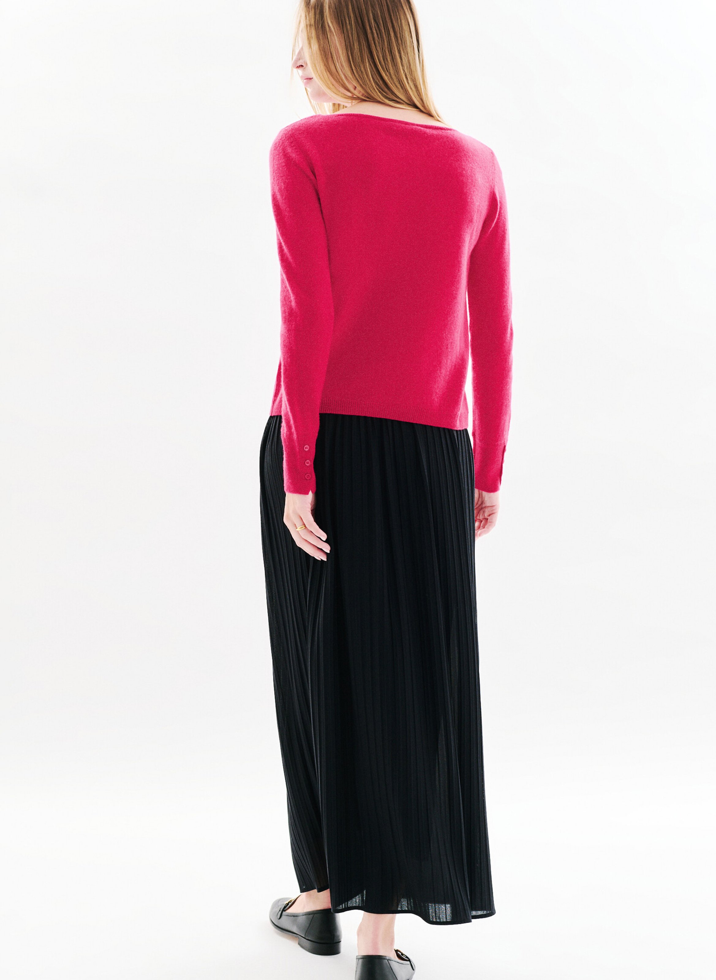 Pull en cachemire col bateau CAROLL Rose