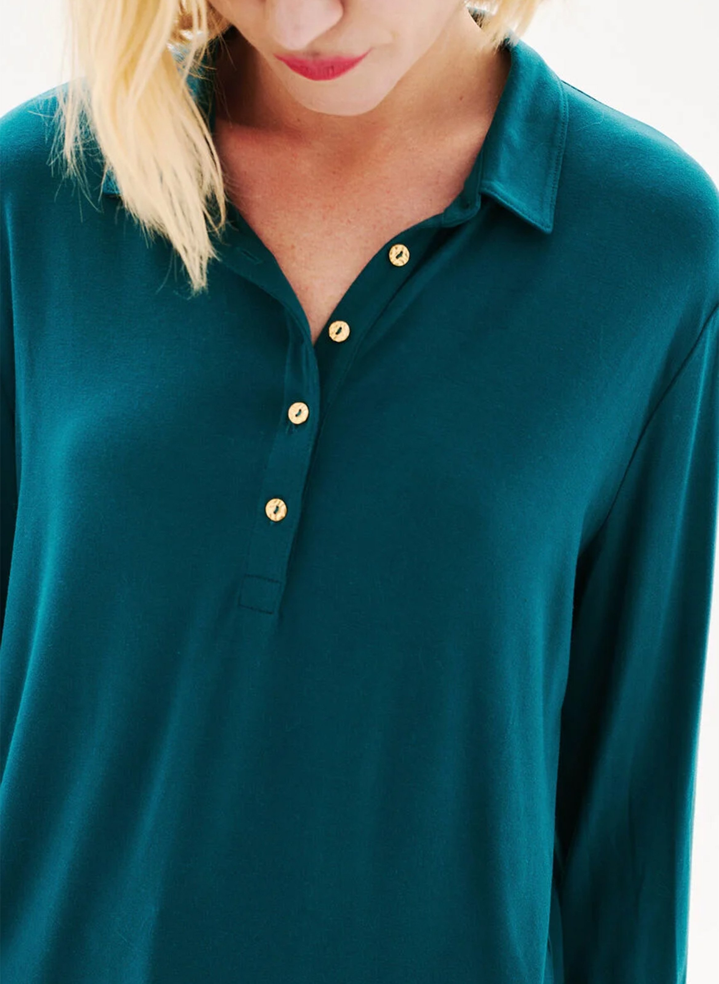 Straight T-shirt with classic collar CAROLL Blue