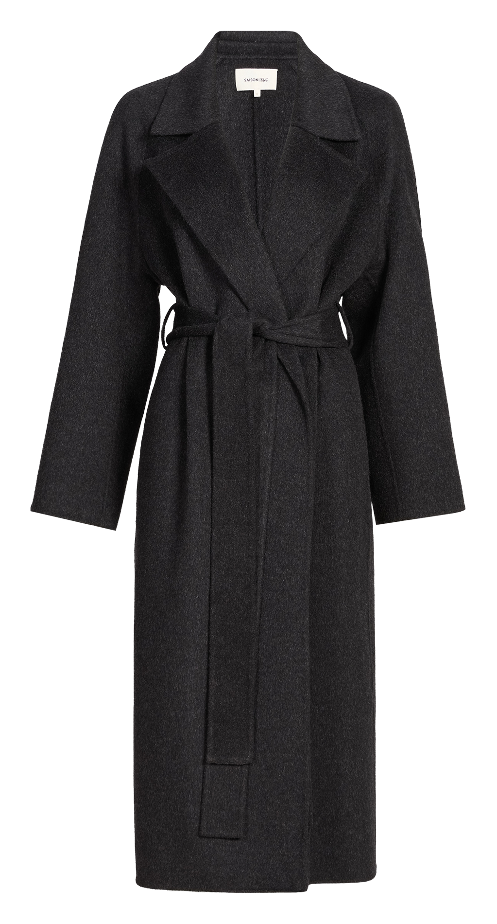 Long manteau col tailleur en laine mélangée SAISON 1865 Gris