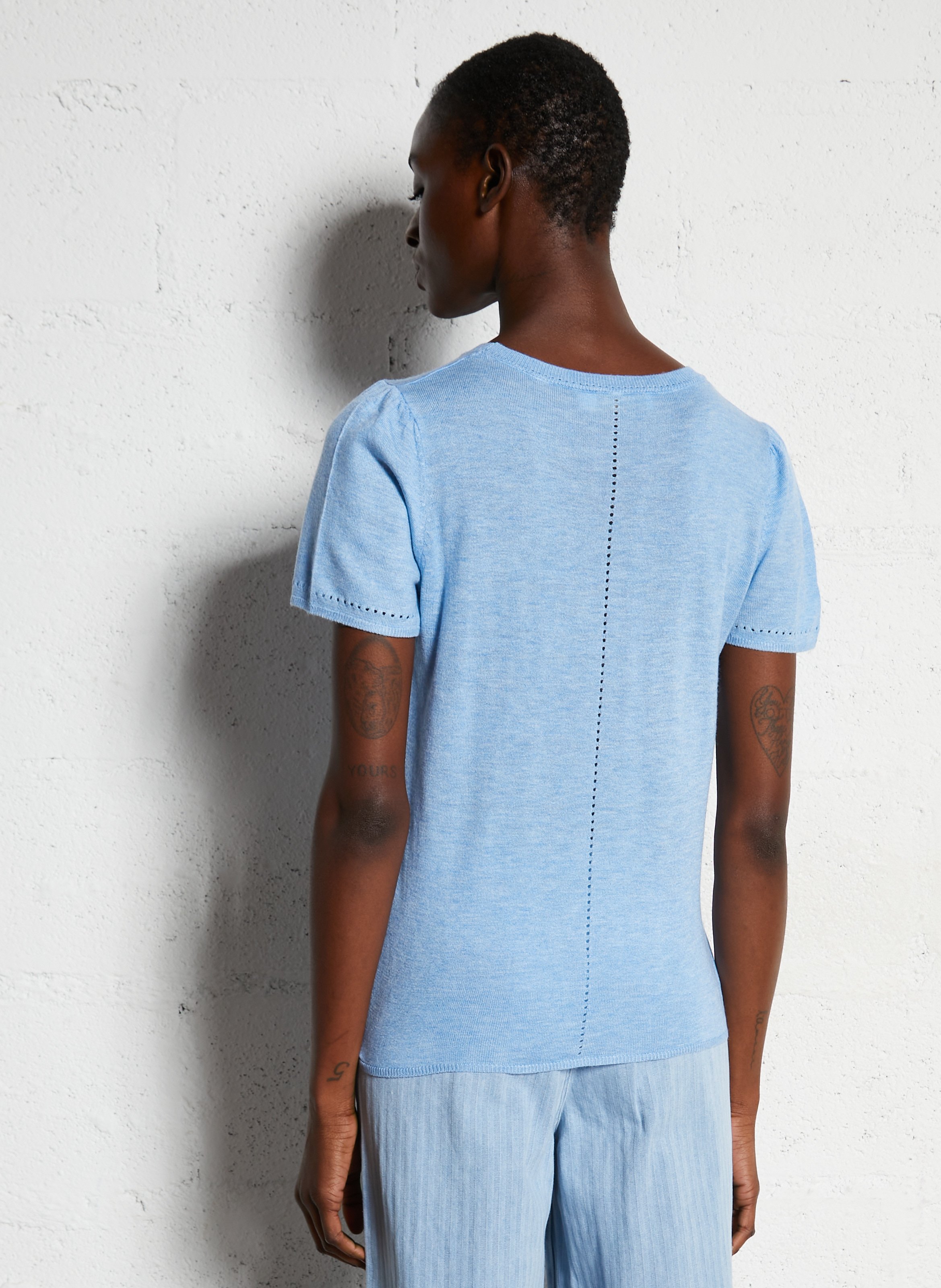 Rundhalsausschnitt-Pullover mit kurzen Ärmeln LA PETITE ETOILE Blau