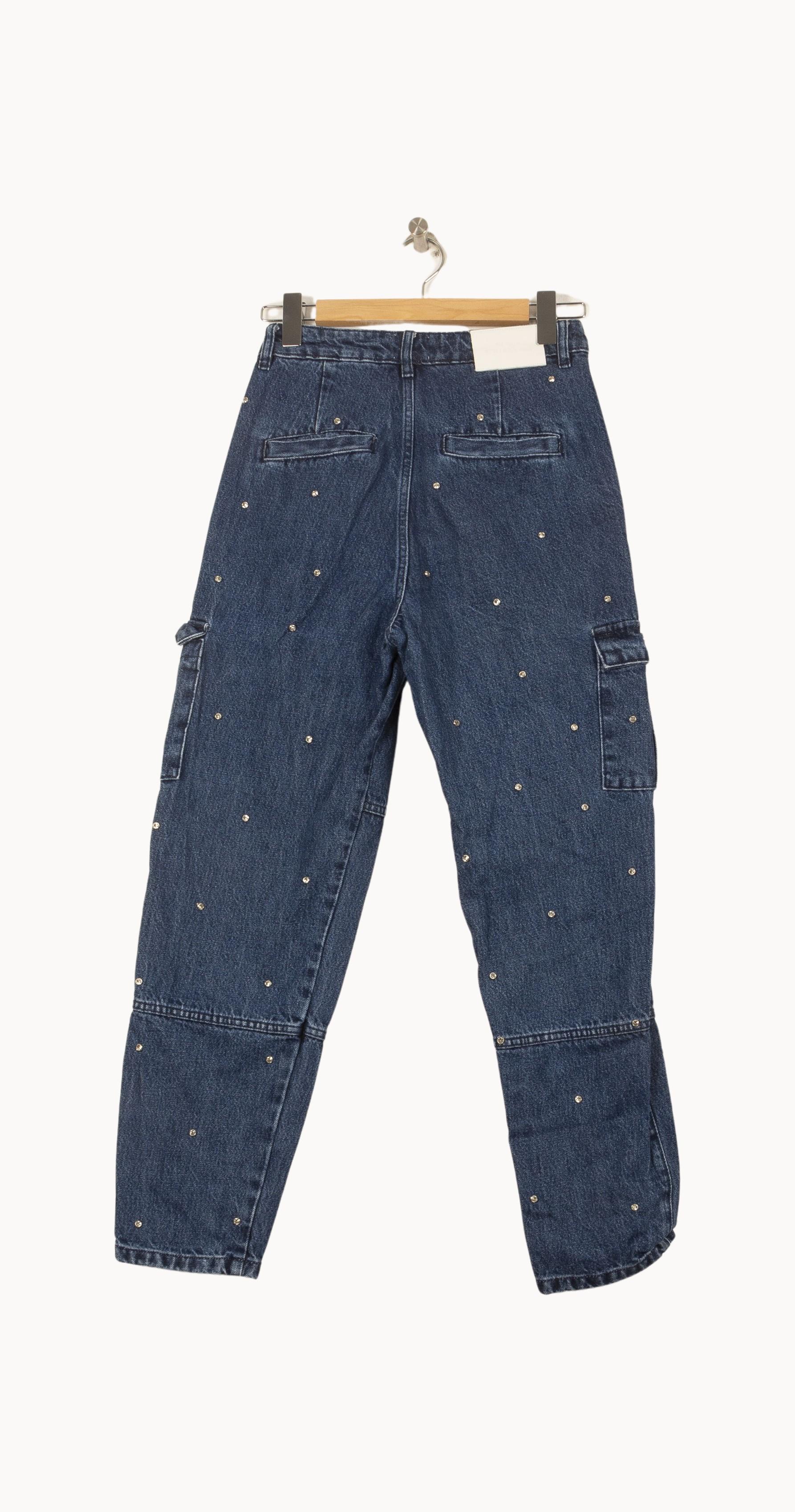 Cropped slim jeans with studs MAISON STELLA & SUZIE - Seconde main Blue