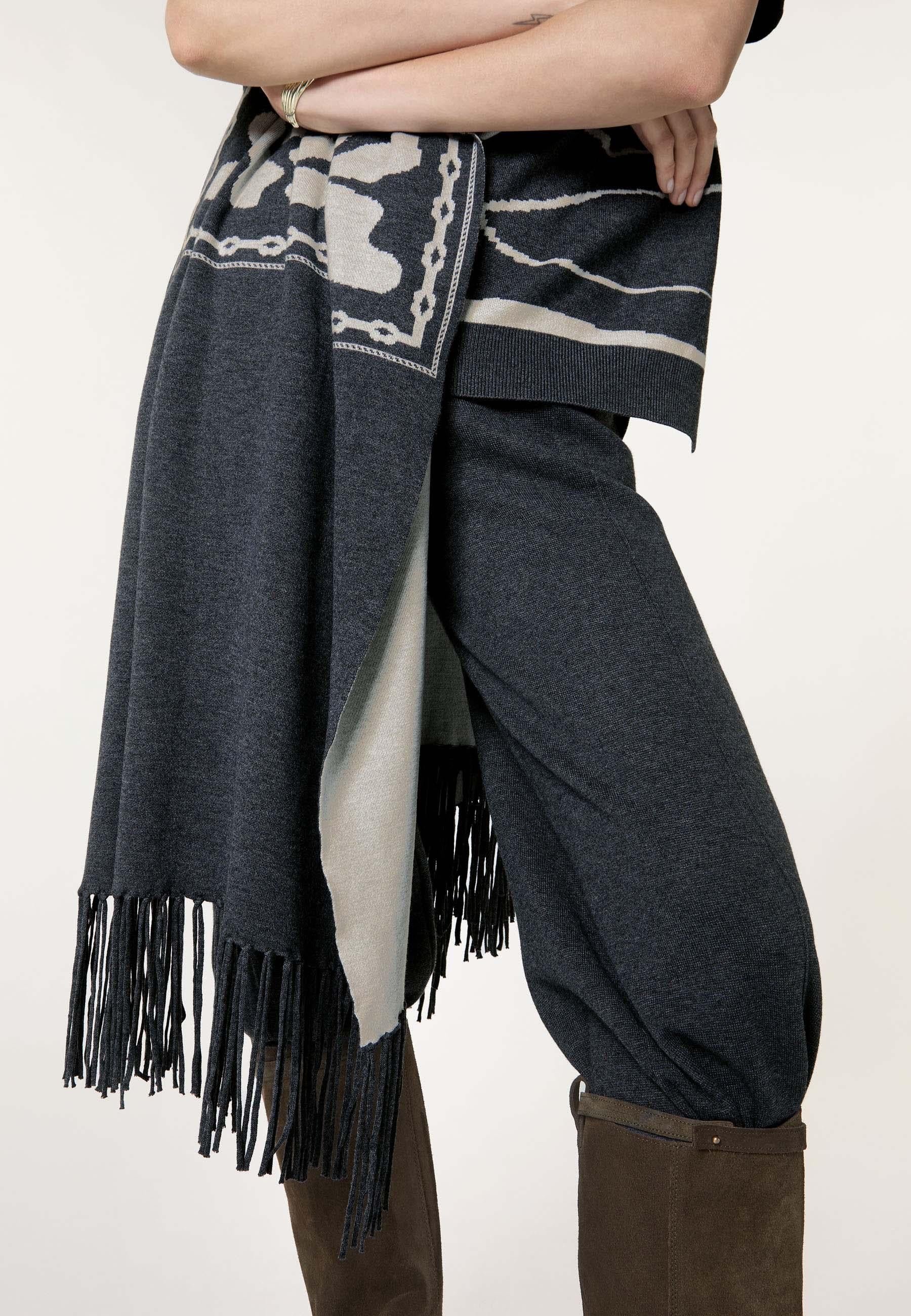 Jacquard knit stole RODIER Grey
