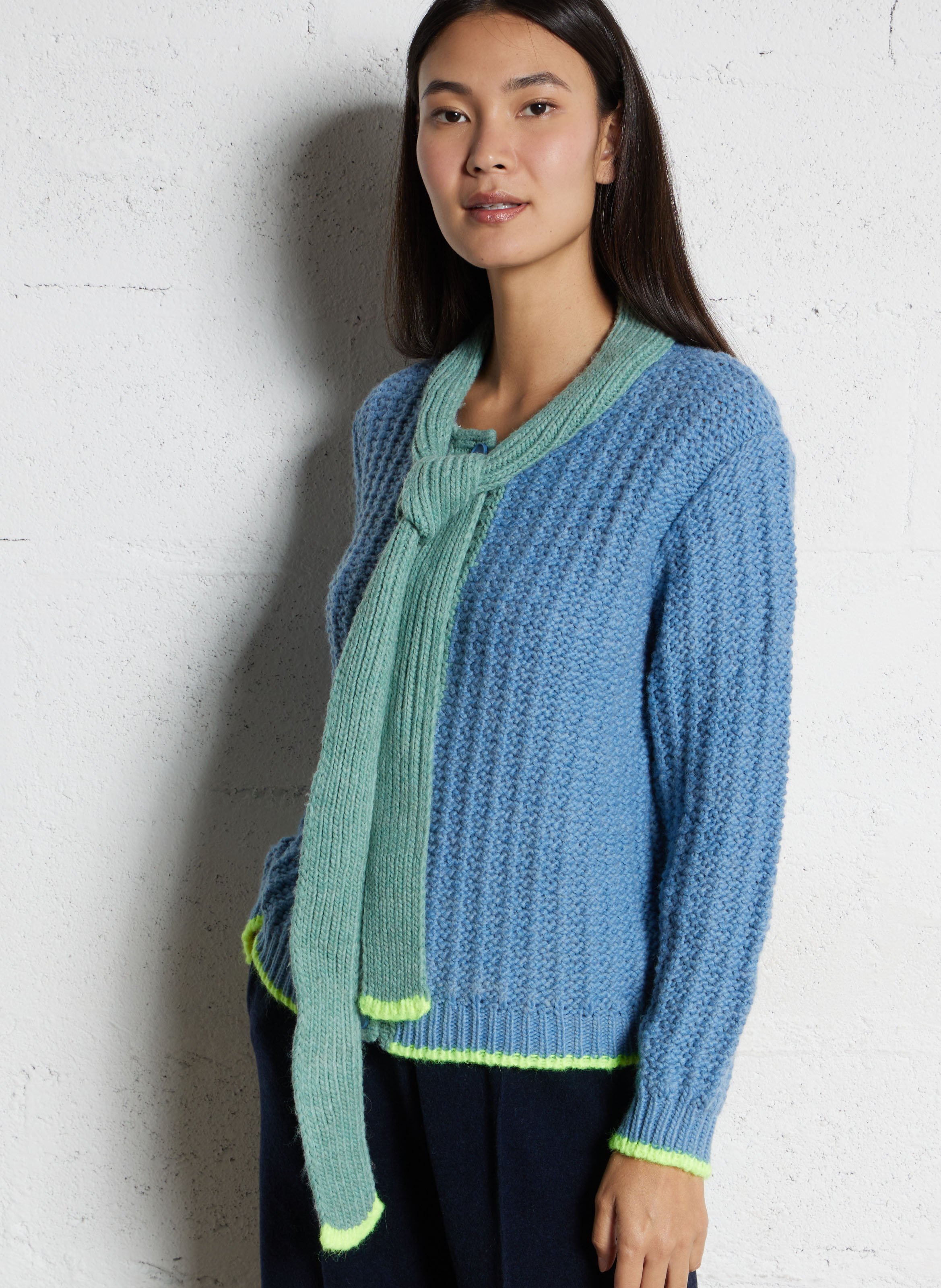 Gilet oversize col rond DR BLOOM Bleu