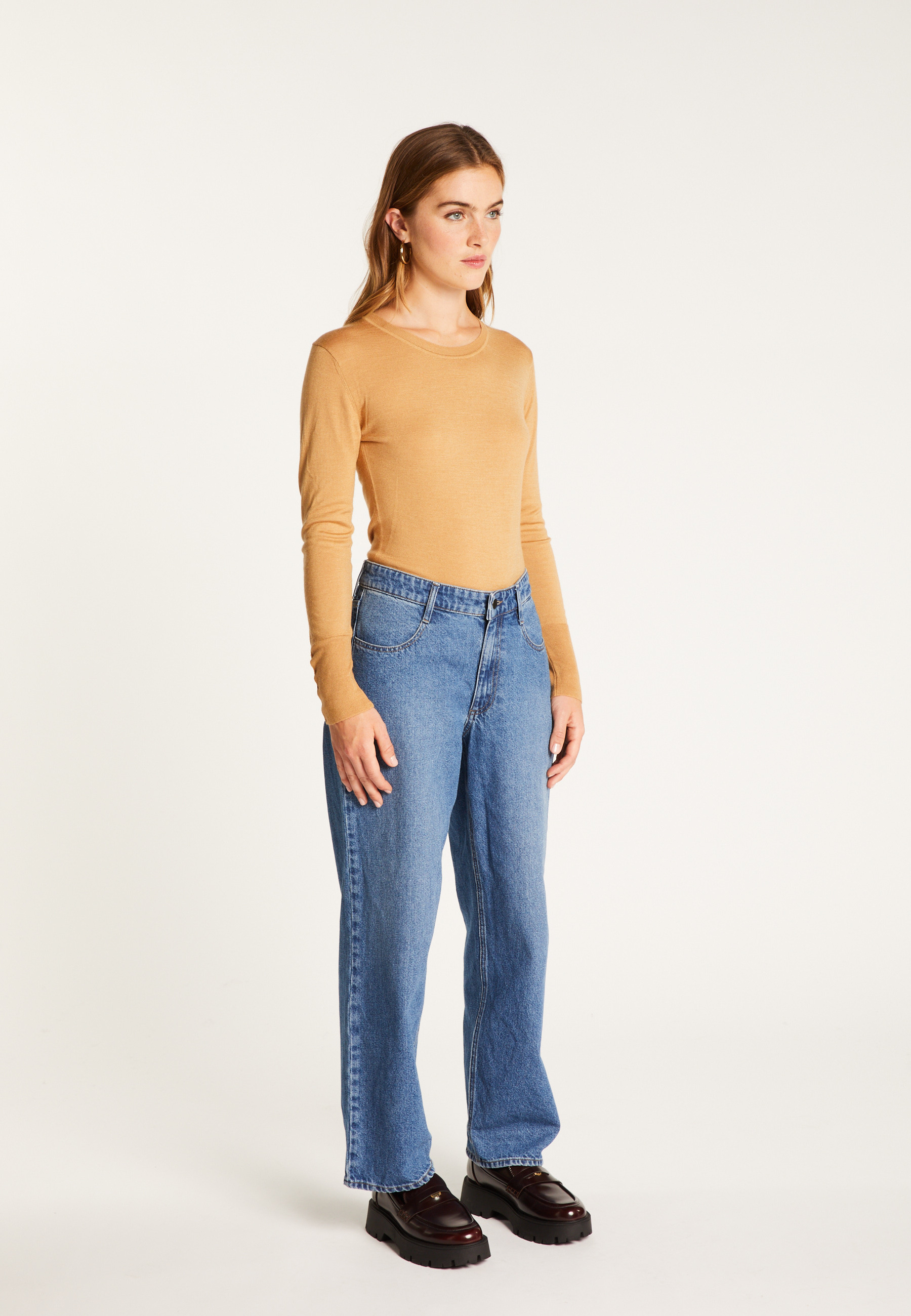 Cashmere silk T-shirt MAISON MONTAGUT Brown