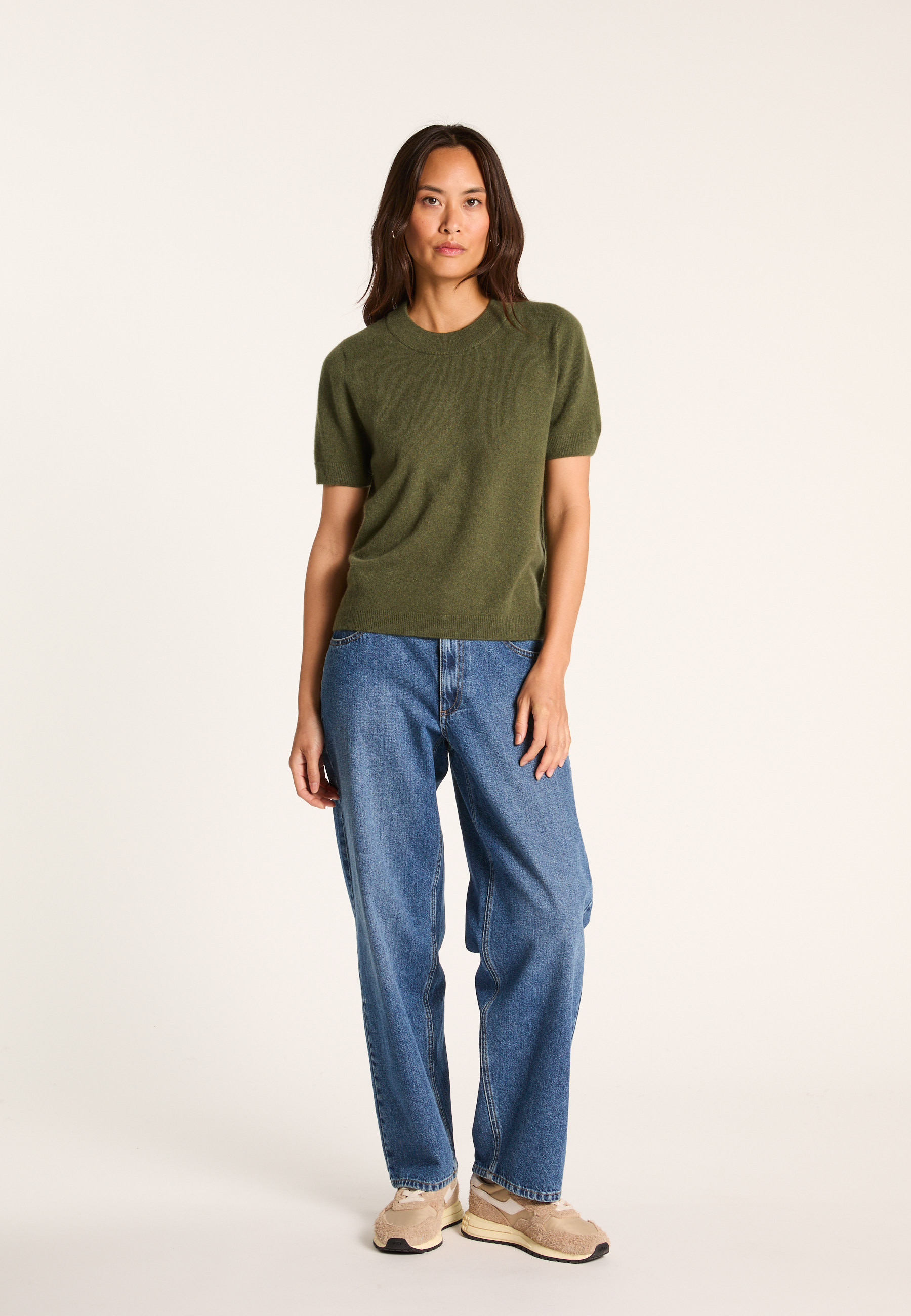 Cashmere T-shirt MAISON MONTAGUT Khaki