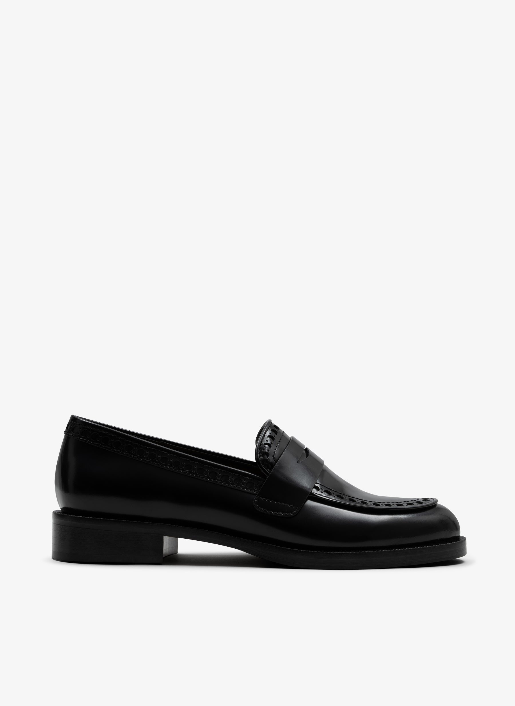 Black brushed leather moccasins PARALLELE PARIS Black