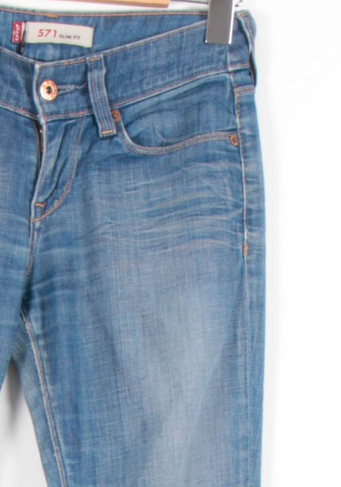 Cropped slim jeans with studs LEVI'S - Seconde main Blue