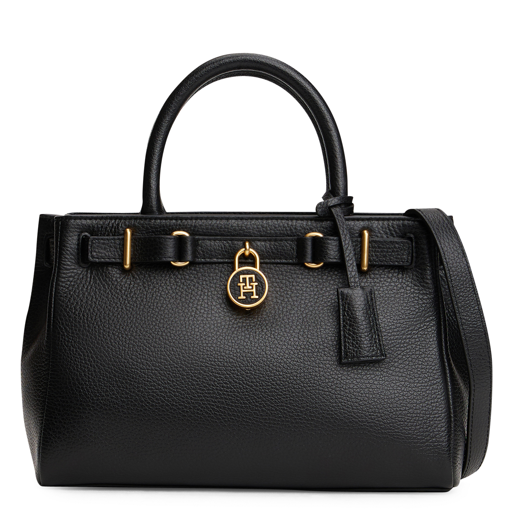 Sac à main en cuir grainé TOMMY HILFIGER Noir