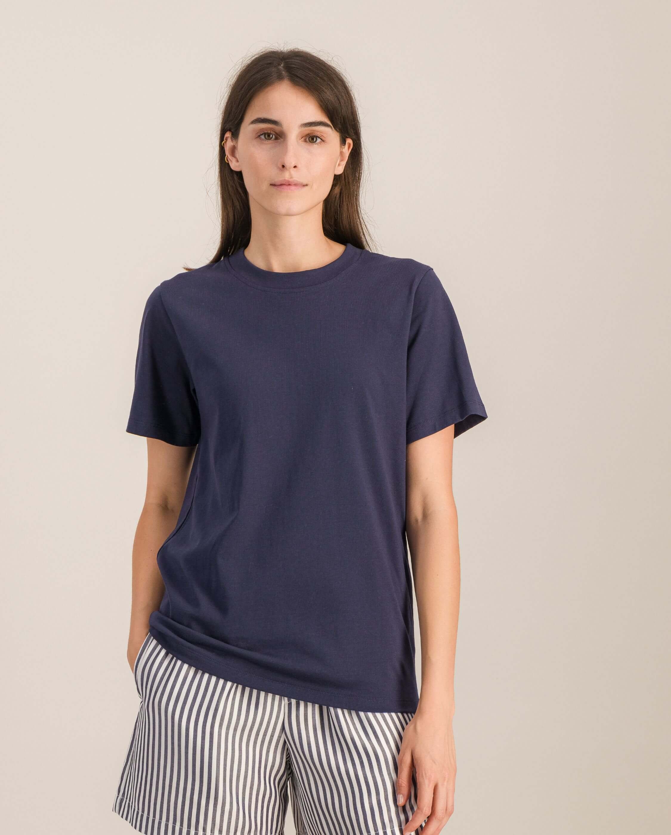 Women's organic cotton t-shirt, navy ANGARDE Blue