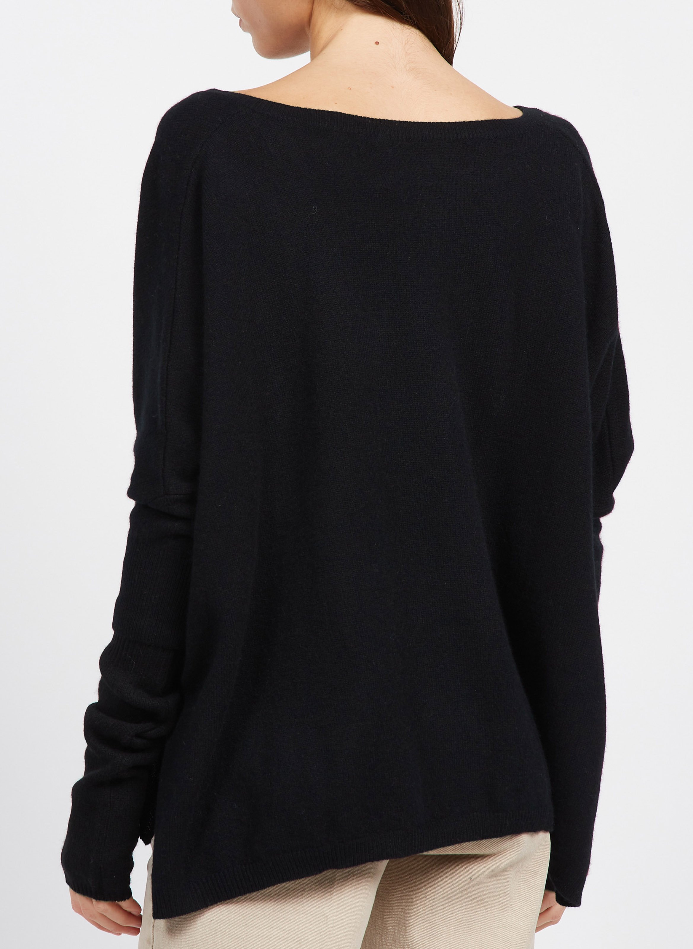 Pull col V oversize en cachemire KUJTEN Noir