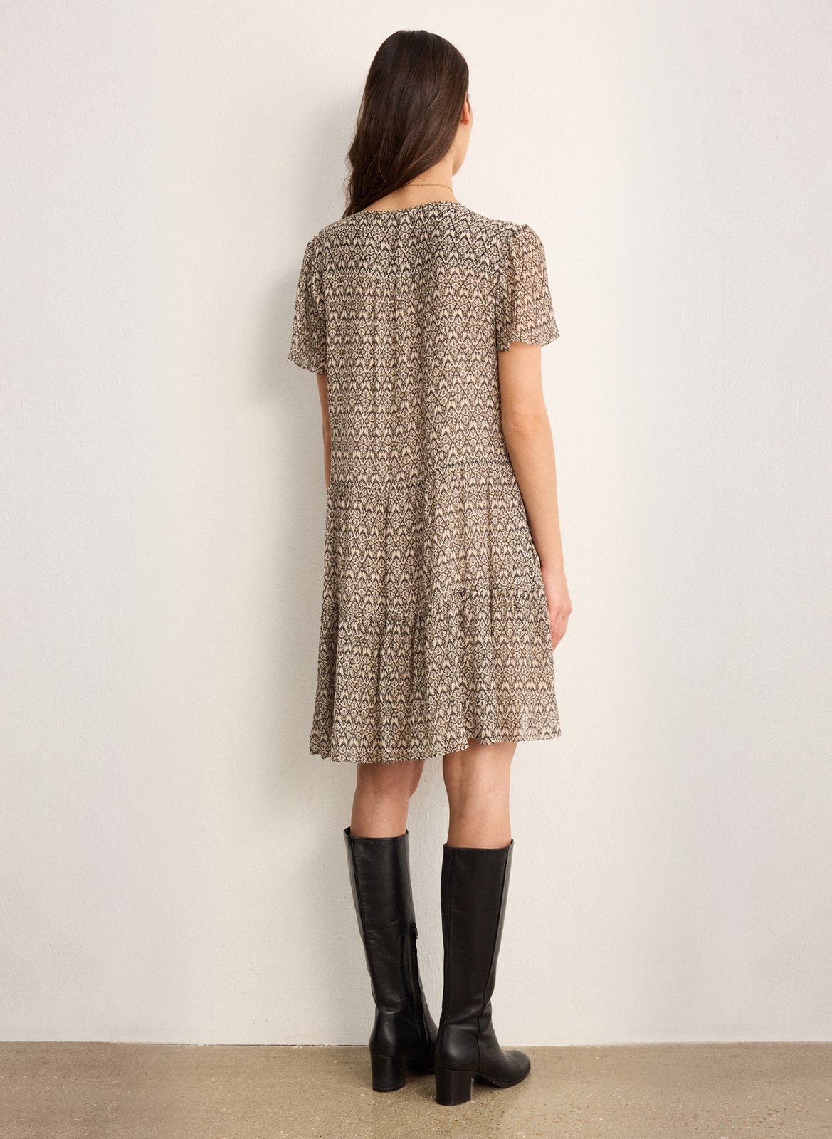 Kurzkleid aus Viskose-Mix PABLO Beige