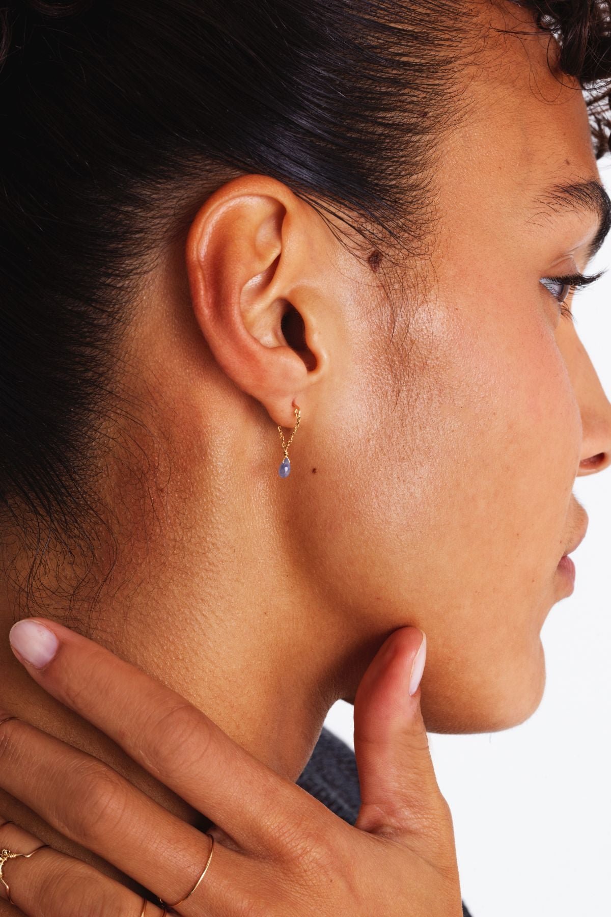 Mia Earring 18K Gold - Light Green Sapphire YAY Green