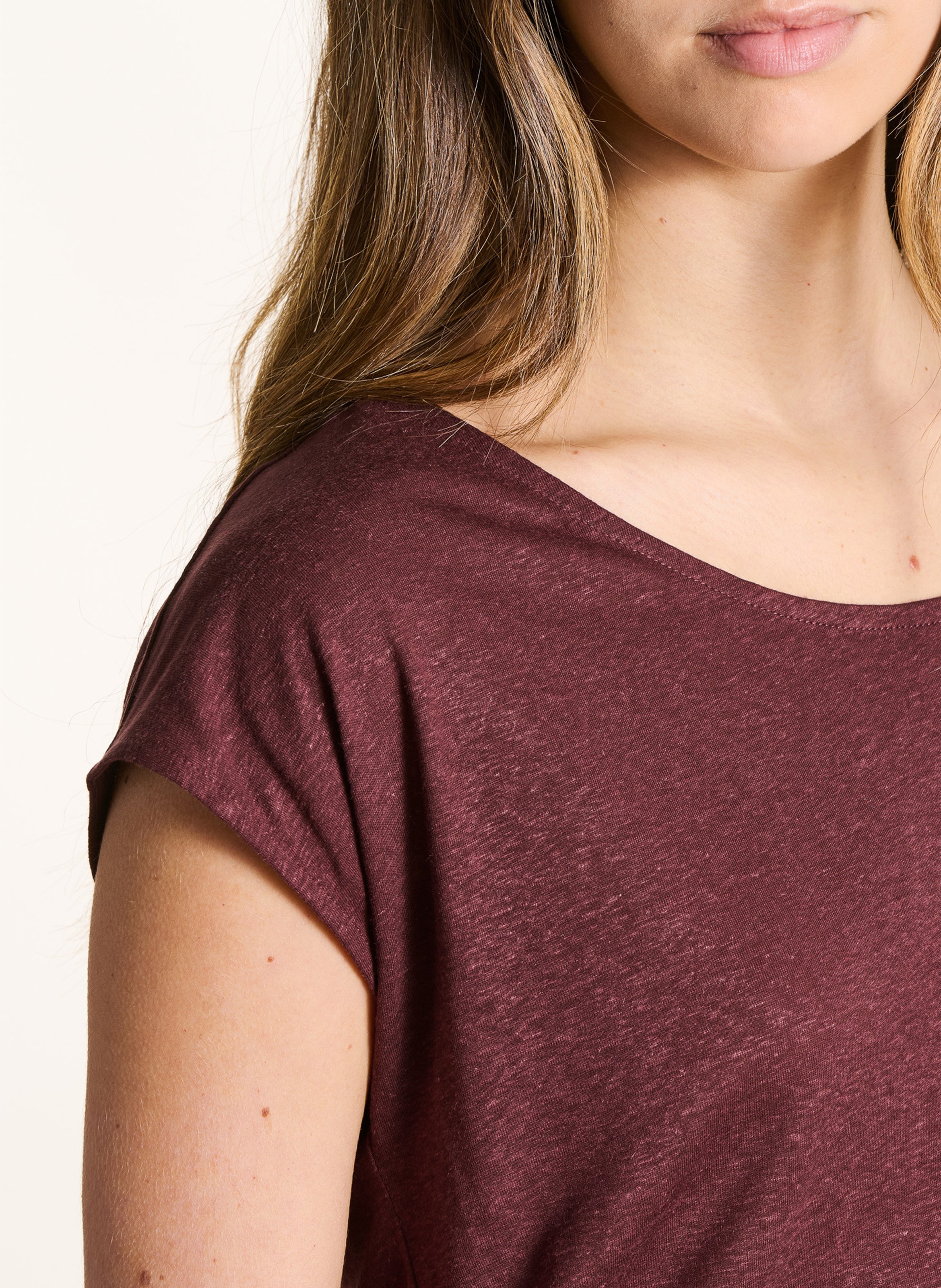 Oversize-T-Shirt mit Rundhalsausschnitt LA FEE MARABOUTEE Braun