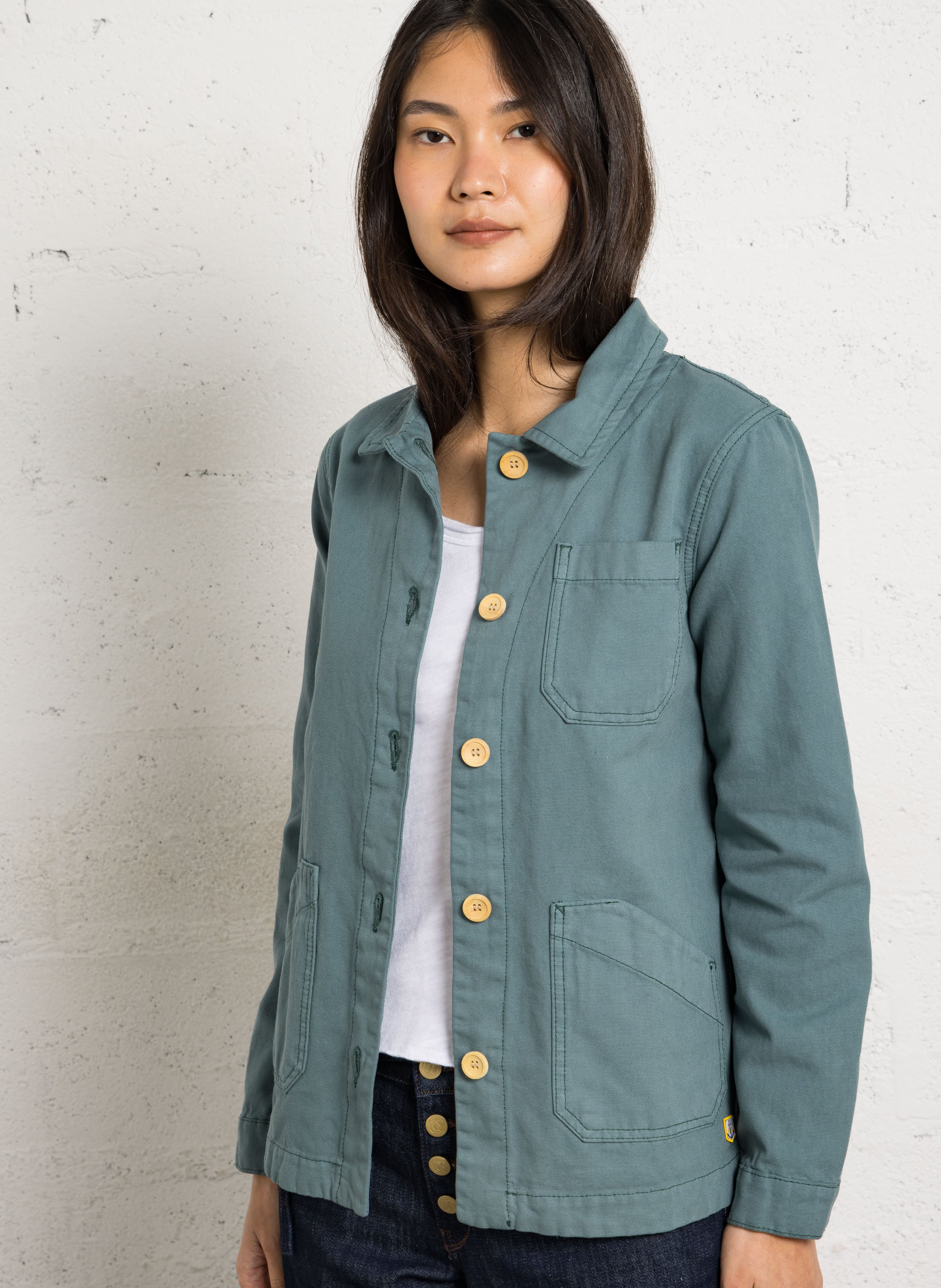 Anglerjacke mit Holzknöpfen ARMOR LUX Grun